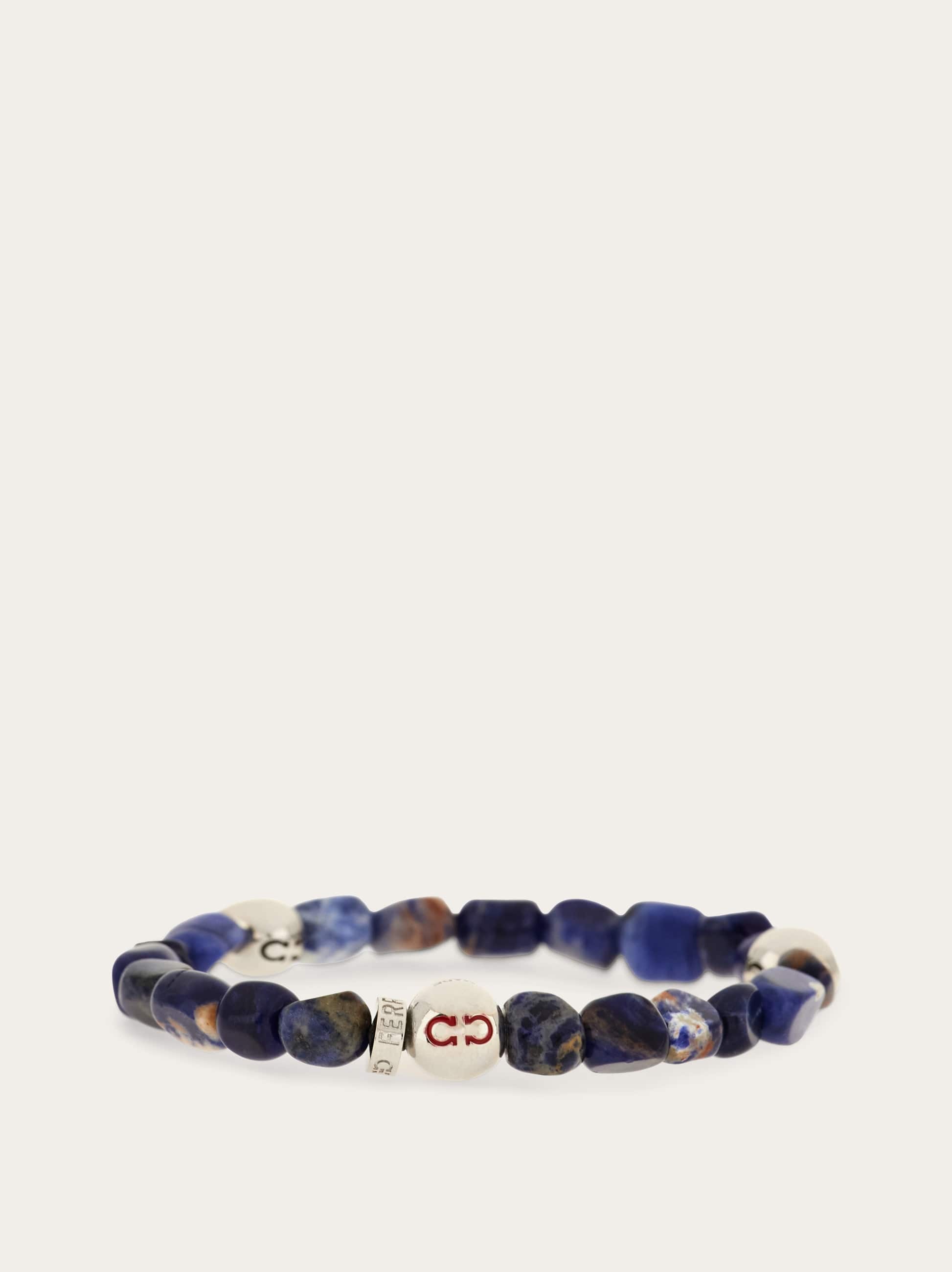 Ferragamo Men Baroque beads bracelet - size 19 Blue