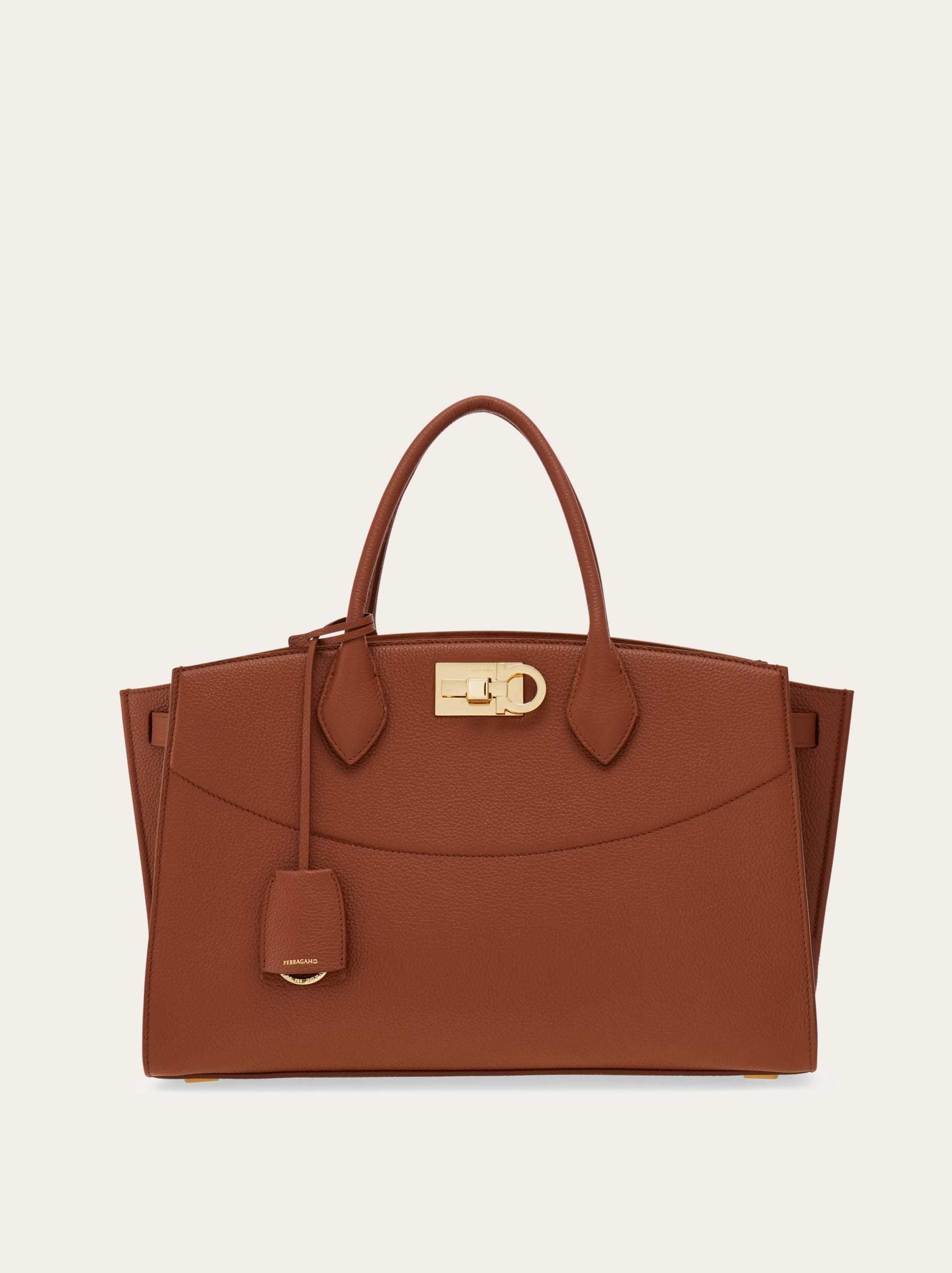 Ferragamo New Studio Soft Bag (l) In Brown