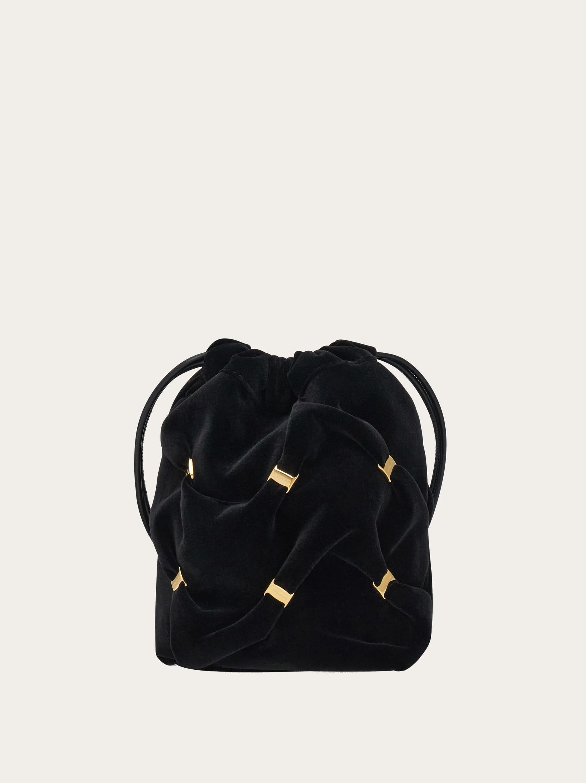  Ferragamo Damen Mini Beuteltasche Mit Mini-varini Schwarz 