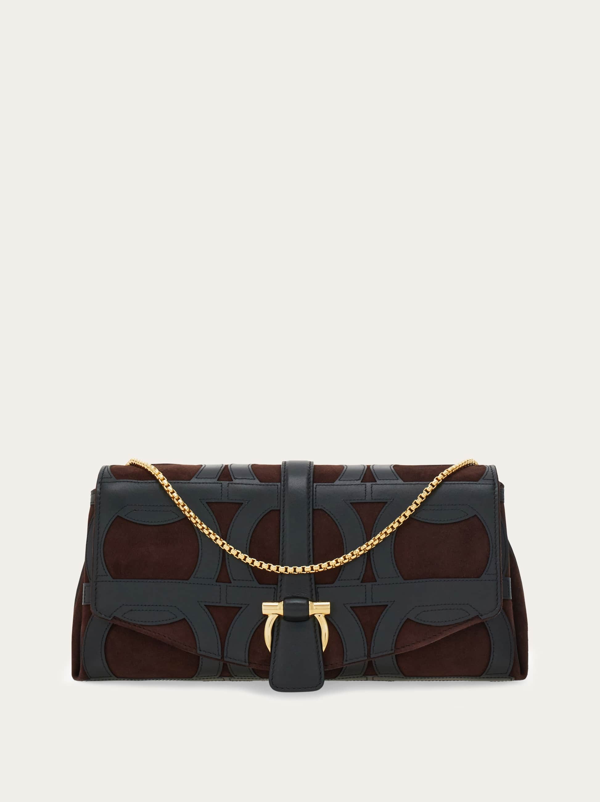 Ferragamo Donna Borsa a tracolla con patta frontale (S) Nero