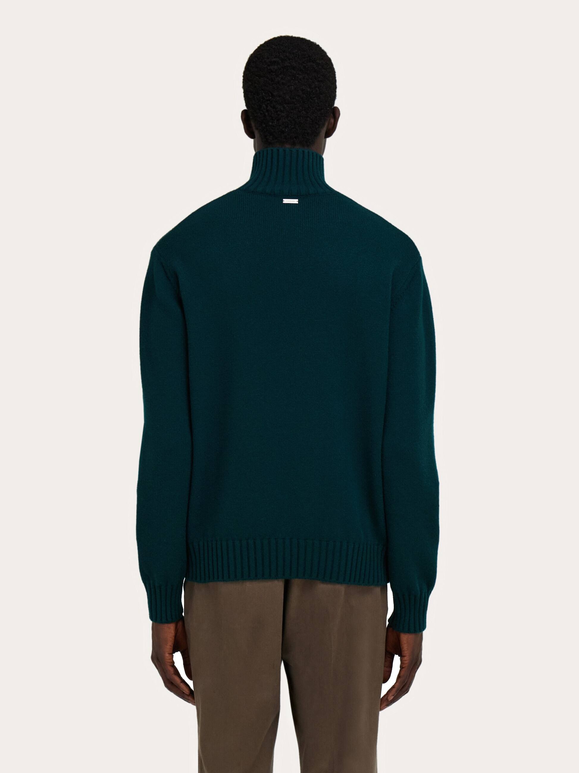  Ferragamo Men High Neck Cashmere Pullover Green 