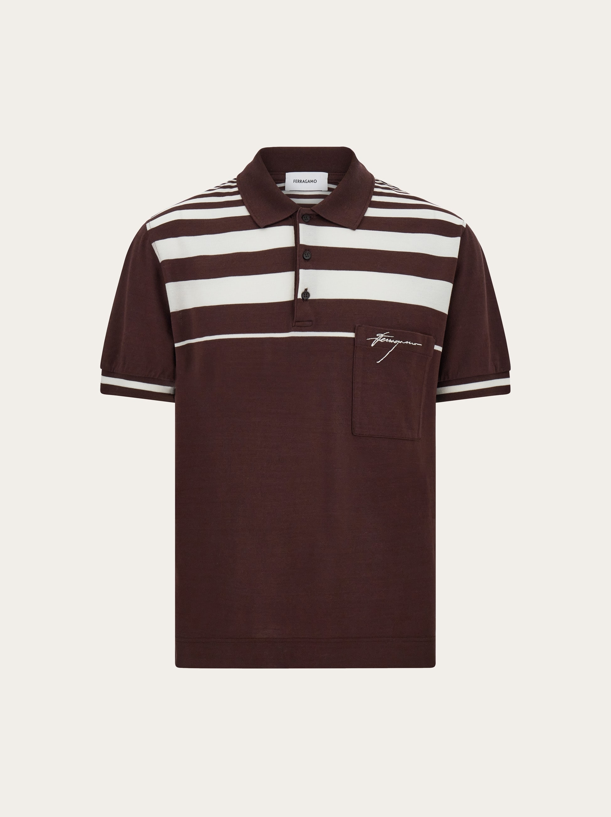 Ferragamo Uomo Polo con righe Marrone