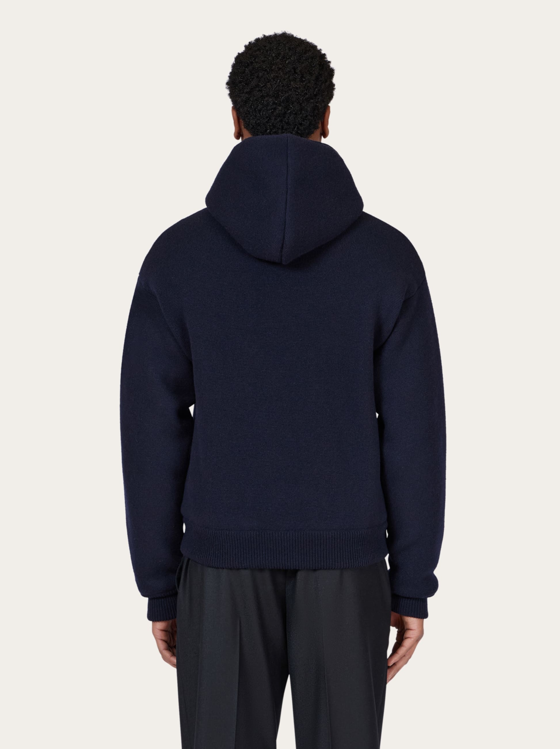  Ferragamo Men Wool Blouson Blue 