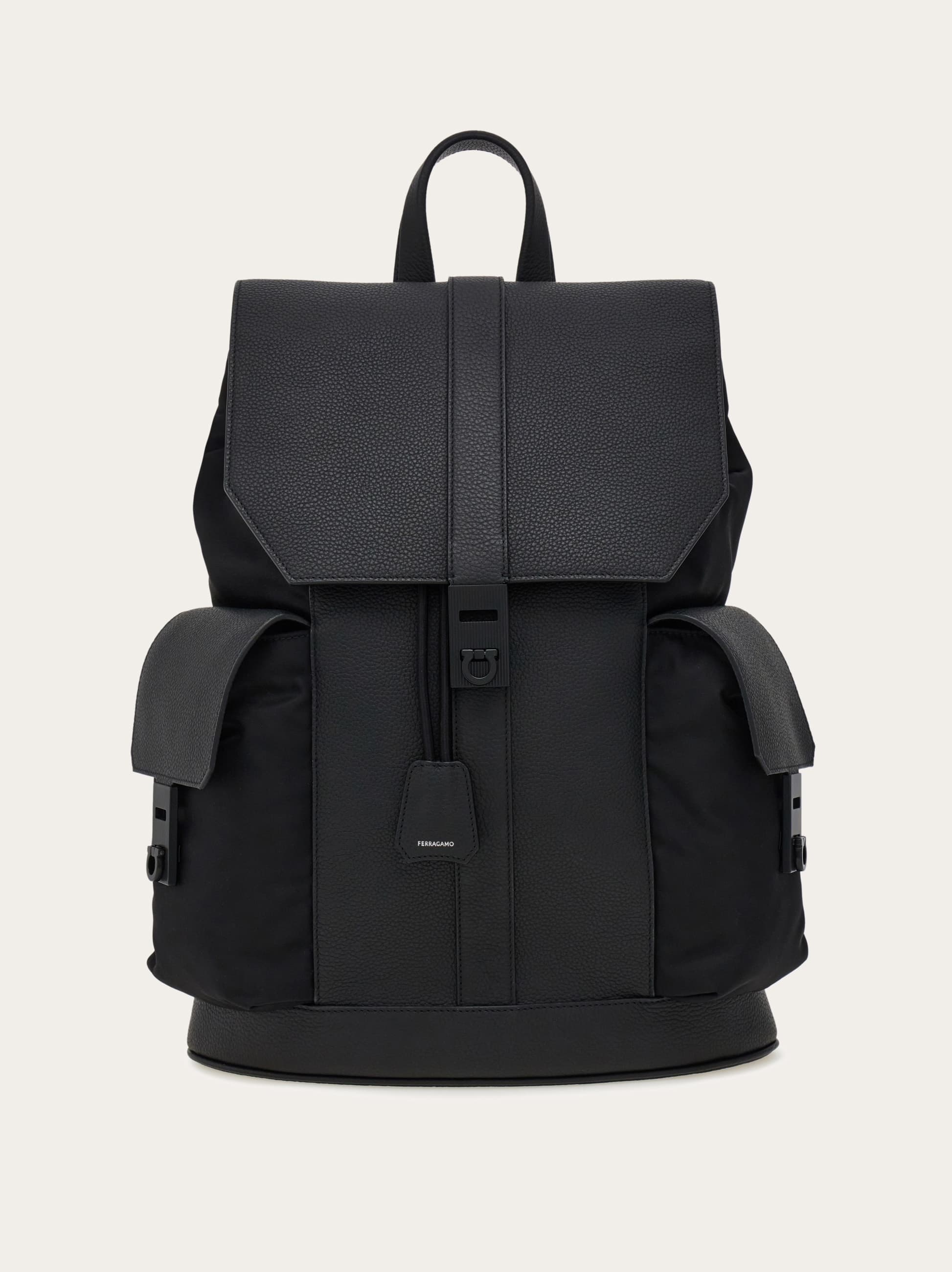 Ferragamo Gancini Backpack In Black