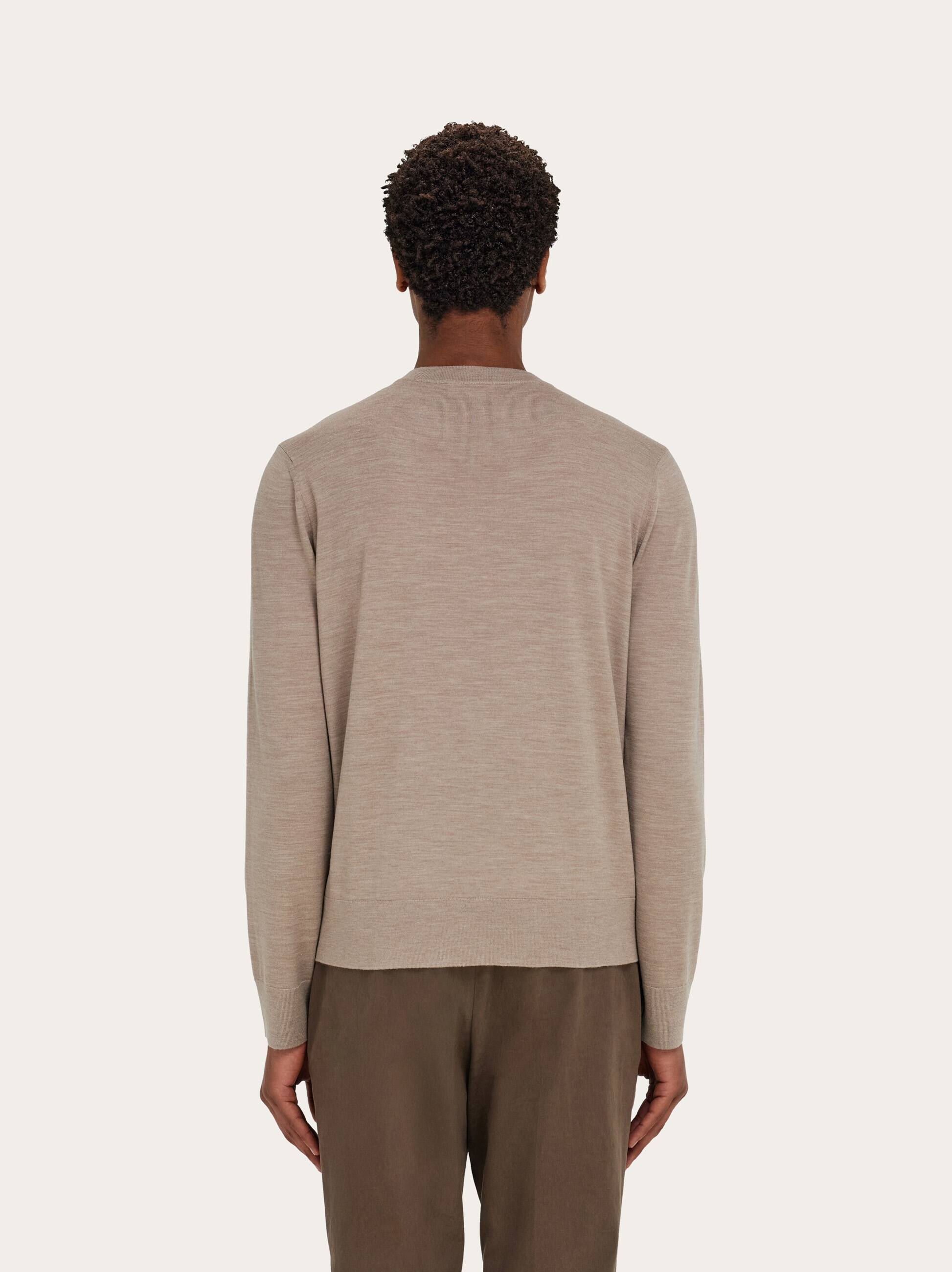  Ferragamo Herren Pullover Mit V-ausschnitt Beige 