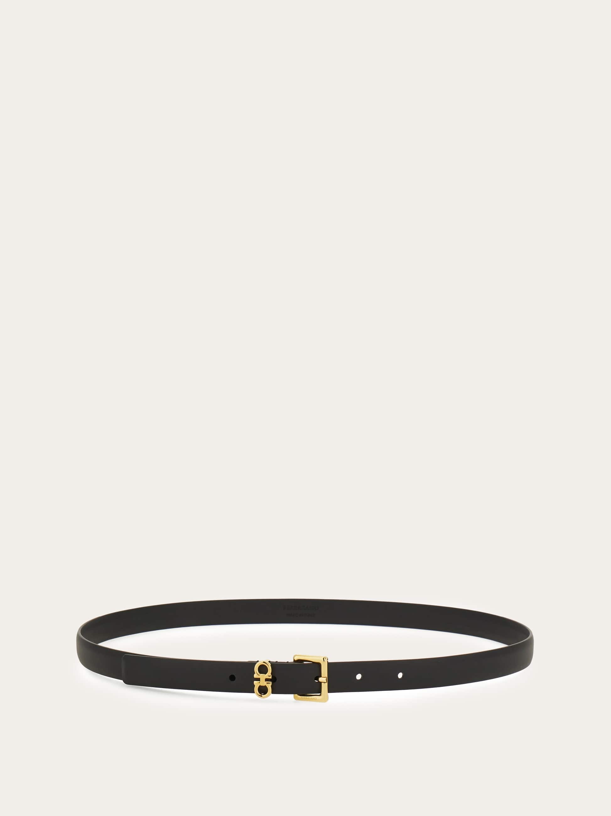  Ferragamo Damen Fester Gürtel Mit Doppel-gancini Schwarz 