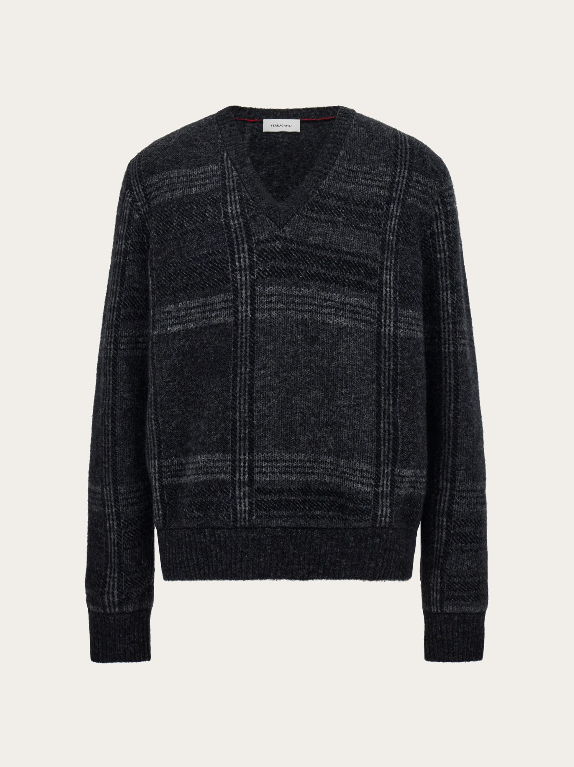 Ferragamo Uomo Maglia tartan Grigio