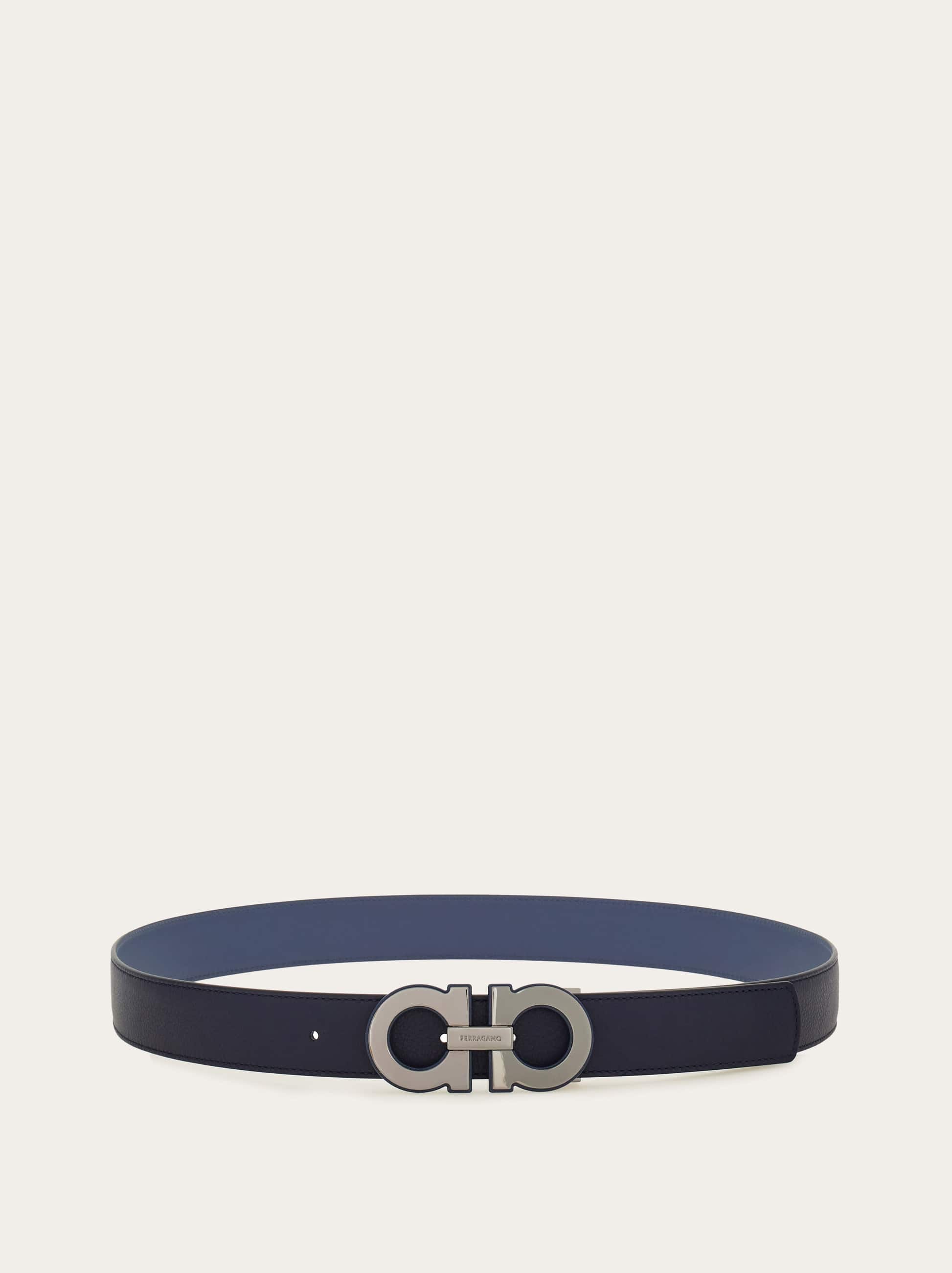  Ferragamo Herren Verstellbarer Gancini Wendegürtel Blau 