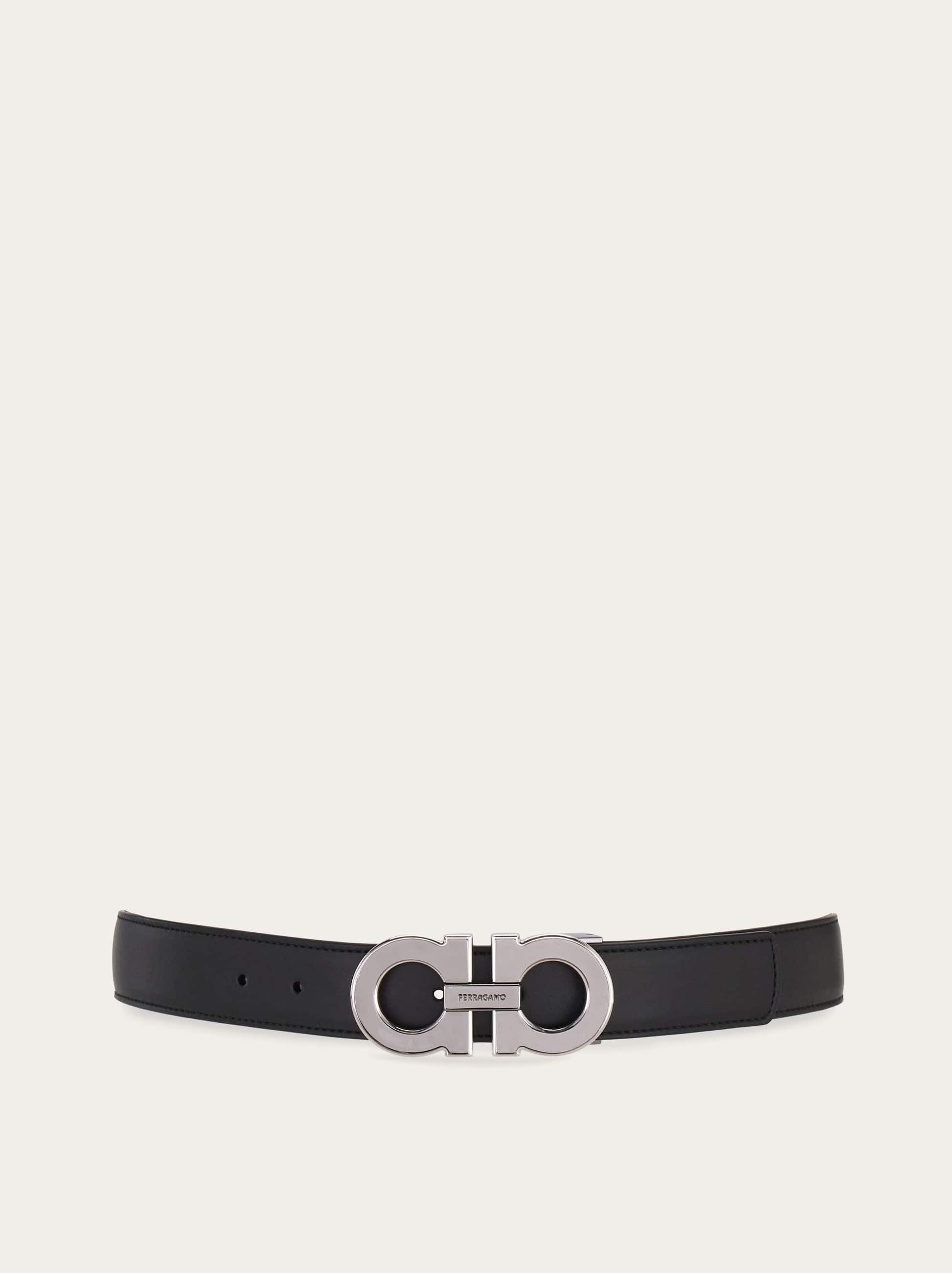 Ferragamo Reversible And Adjustable Gancini Belt In Blue