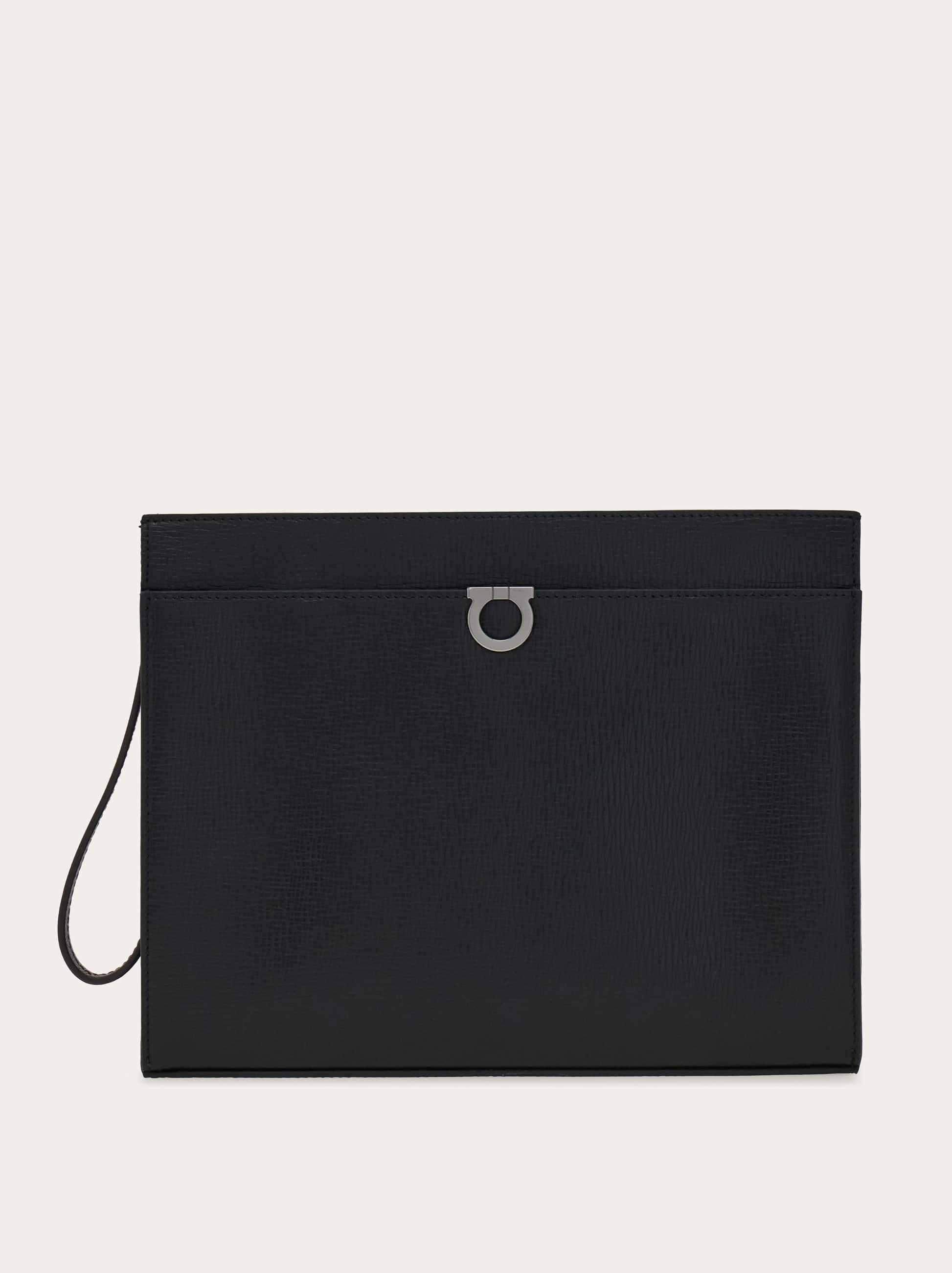 Ferragamo Uomo Pouch Gancini Nero