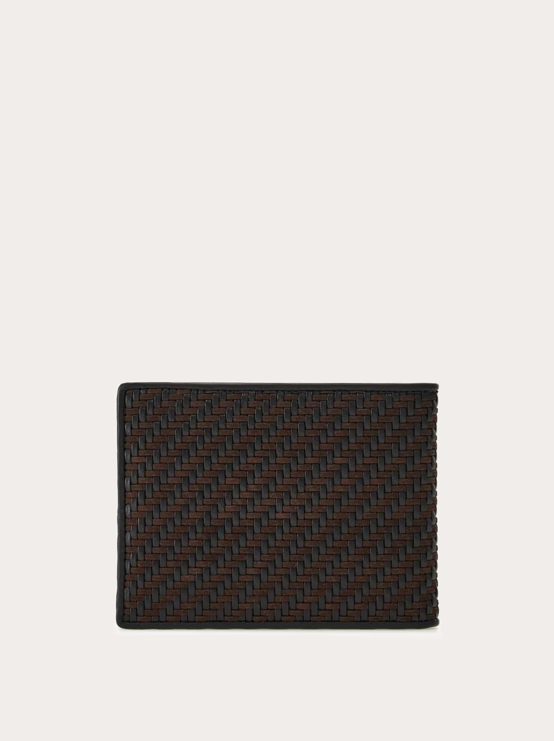  Ferragamo Men Woven Wallet Brown 