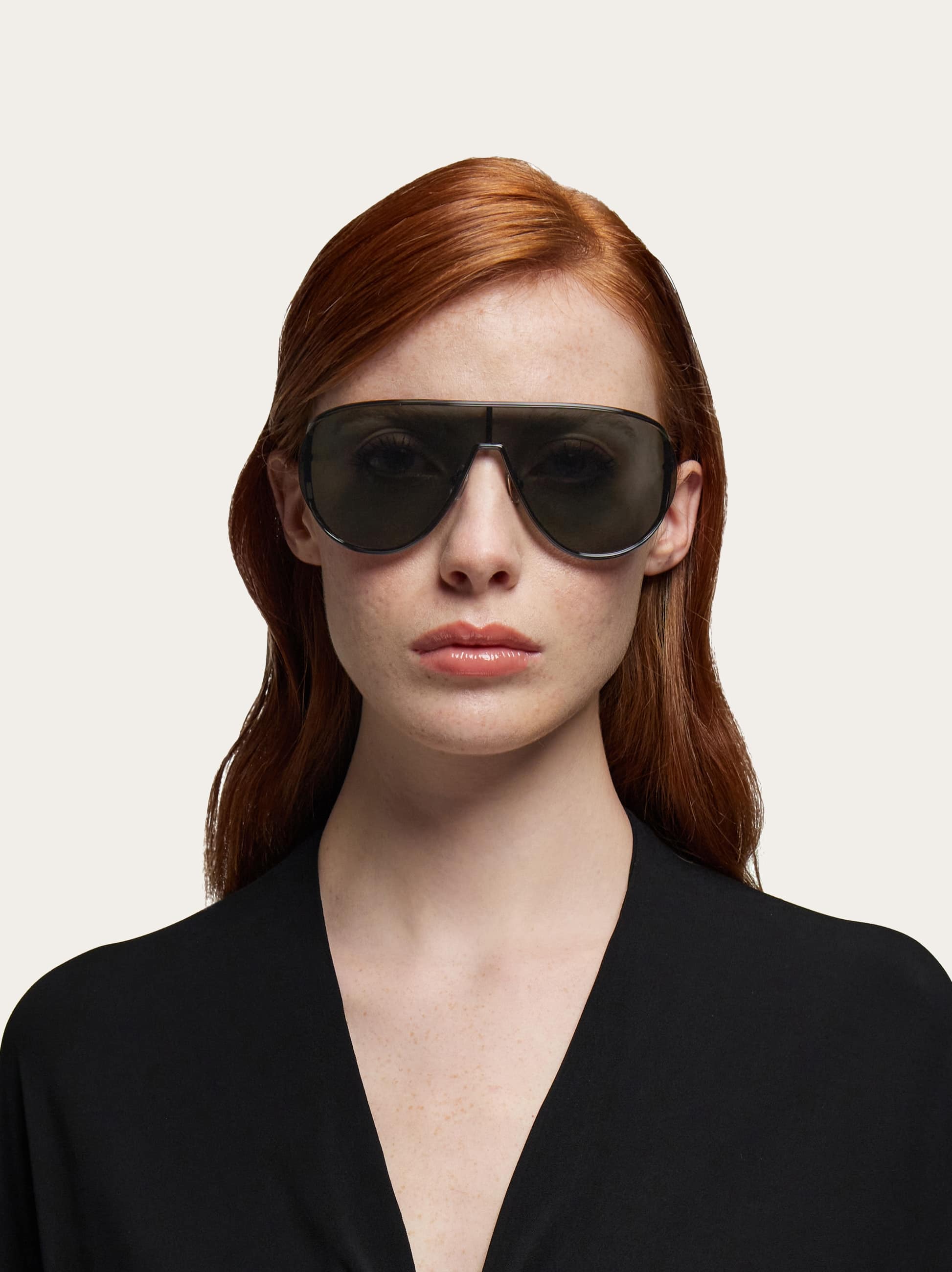  Ferragamo Damen Masken-sonnenbrillen Schwarz 