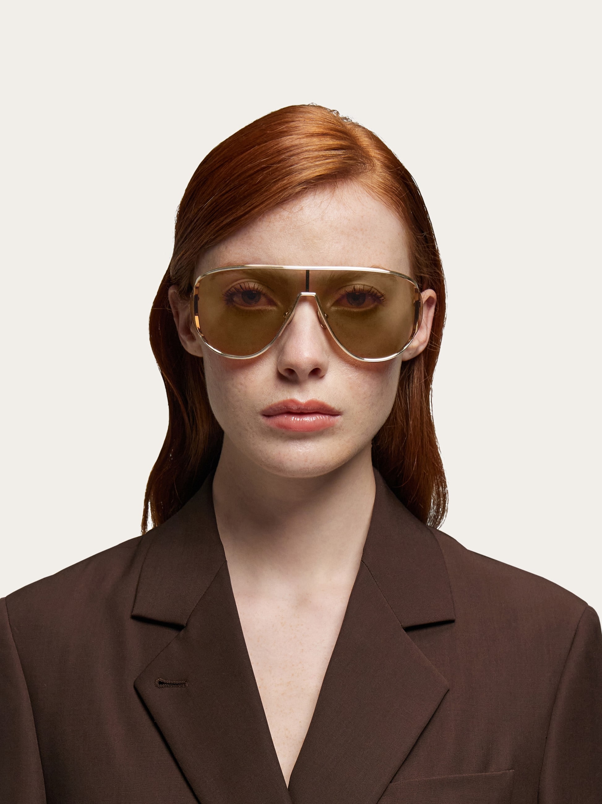  Ferragamo Damen Masken-sonnenbrillen Gold 