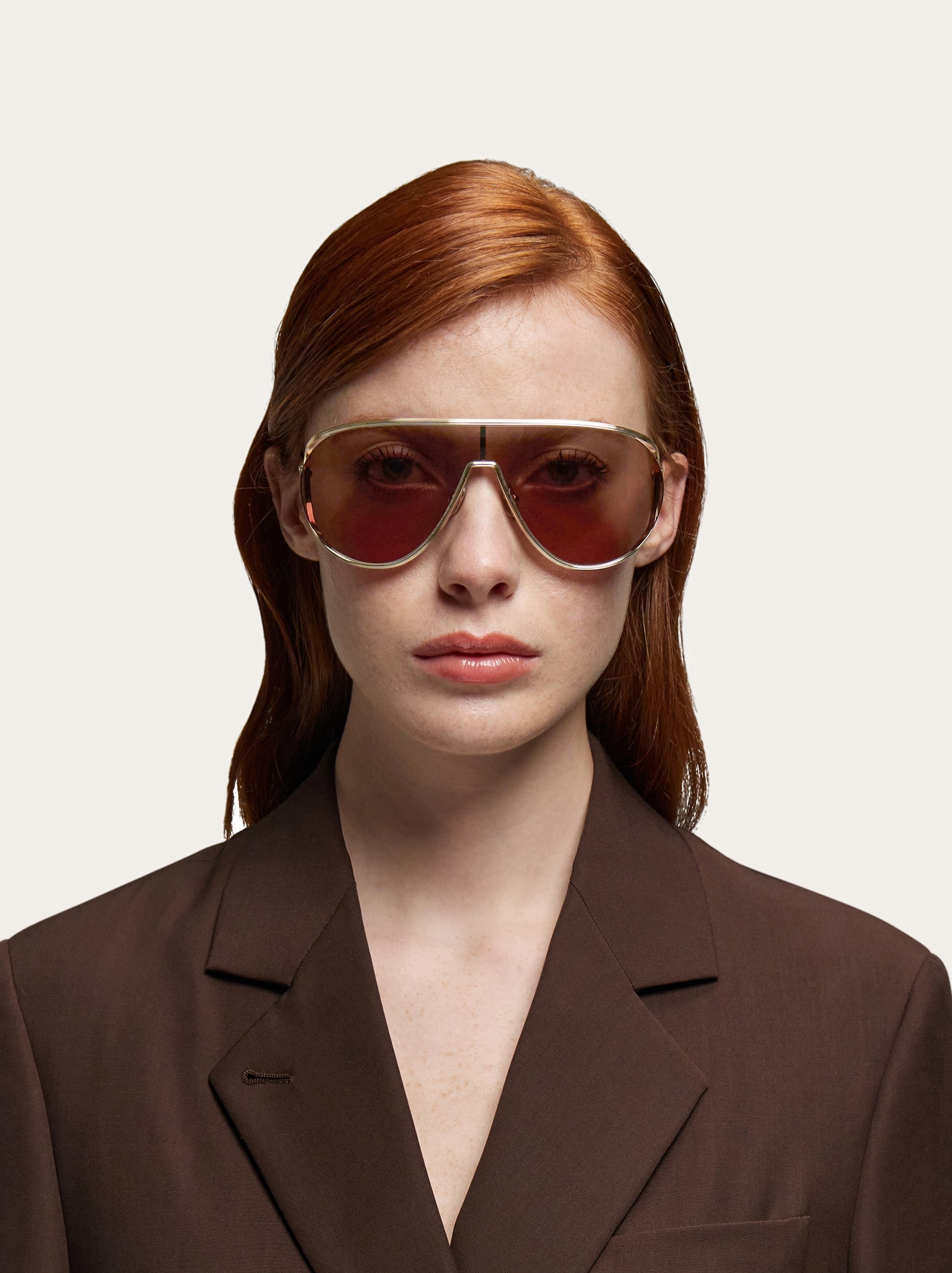  Ferragamo Damen Masken-sonnenbrillen Gold 