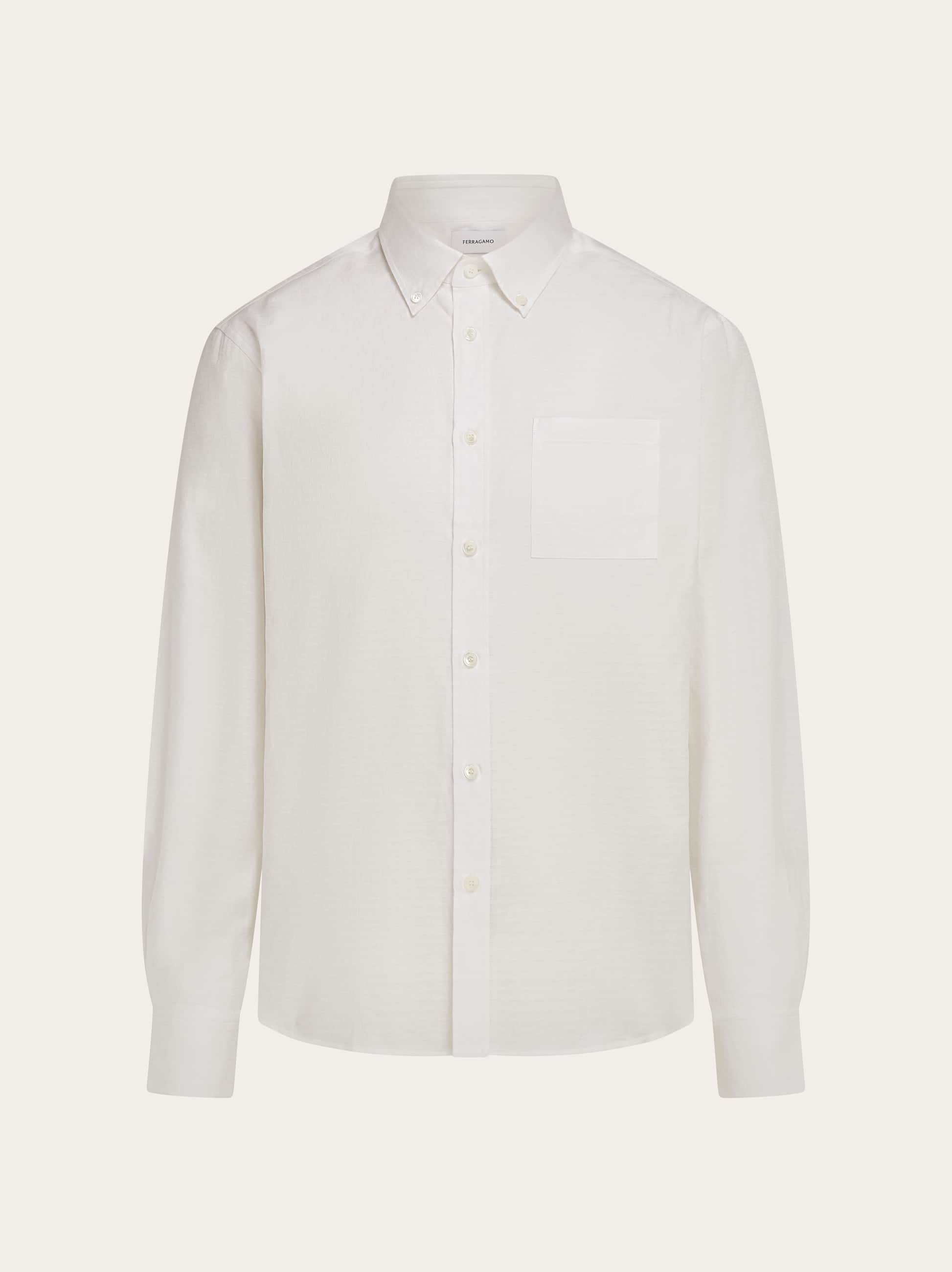 Ferragamo Uomo Camicia Ferragamo Monogram Bianco