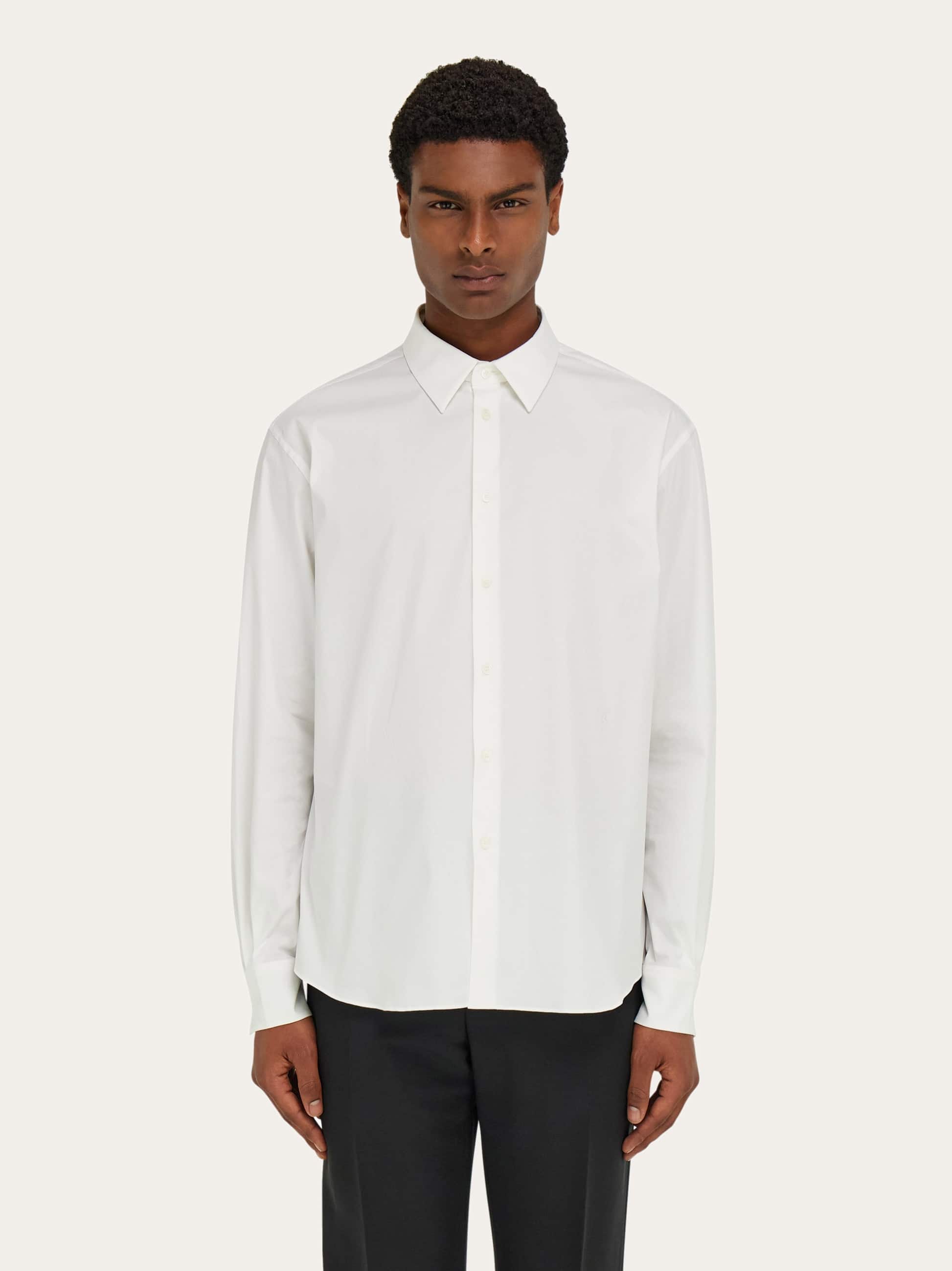  Ferragamo Herren Oberhemd Slim-fit Weiß 
