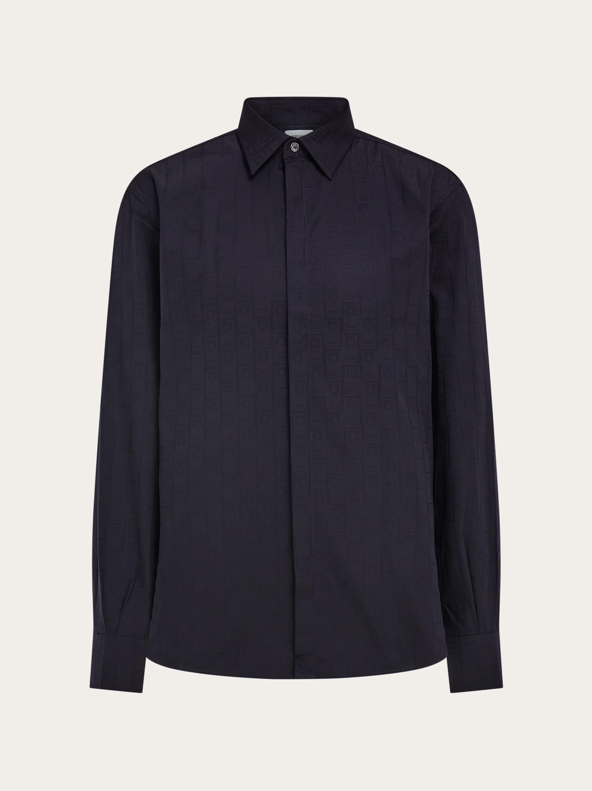 Ferragamo Men Ferragamo Monogram sport shirt Blue