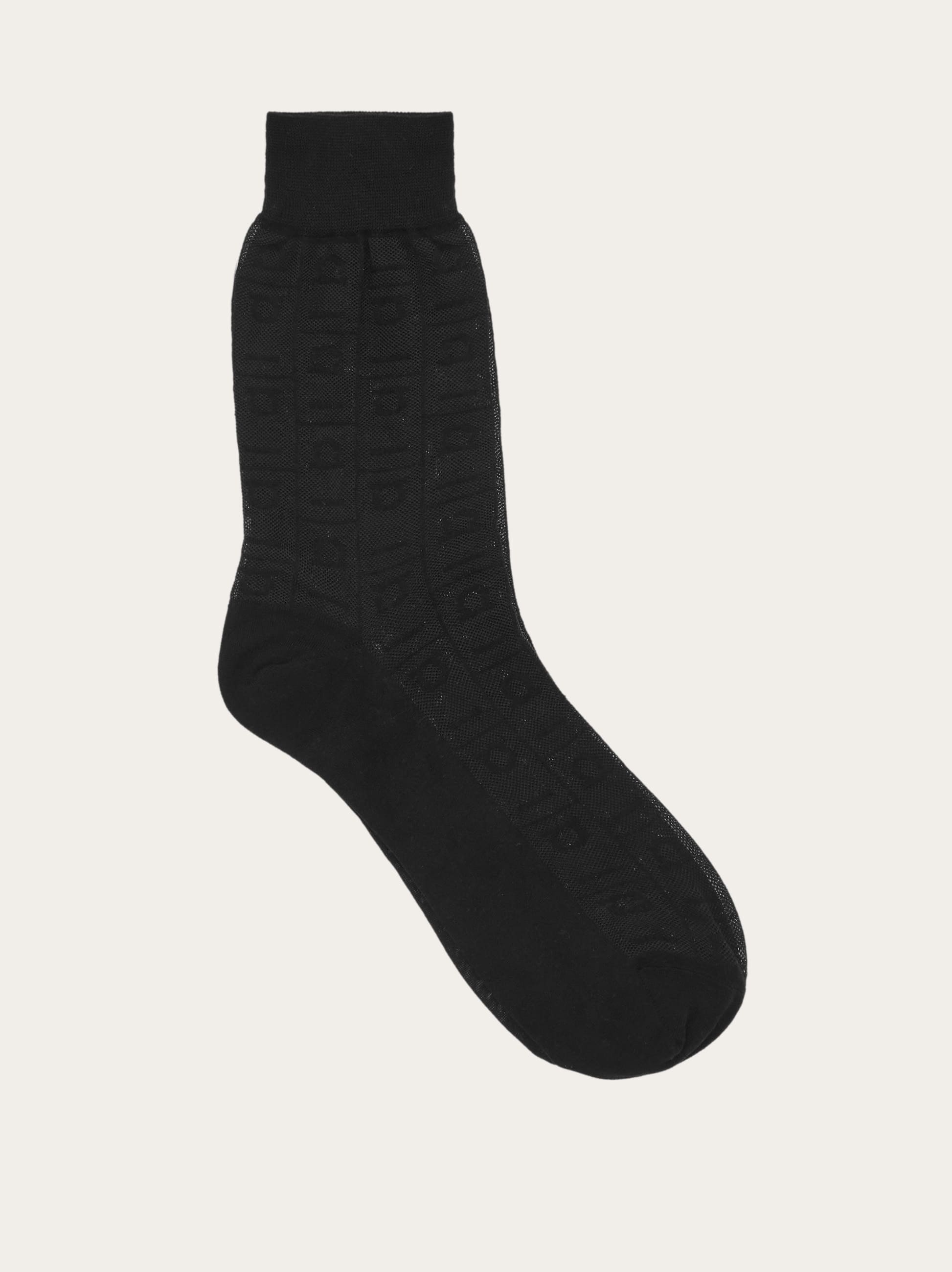 Ferragamo Monogram Ankle Socks In Black