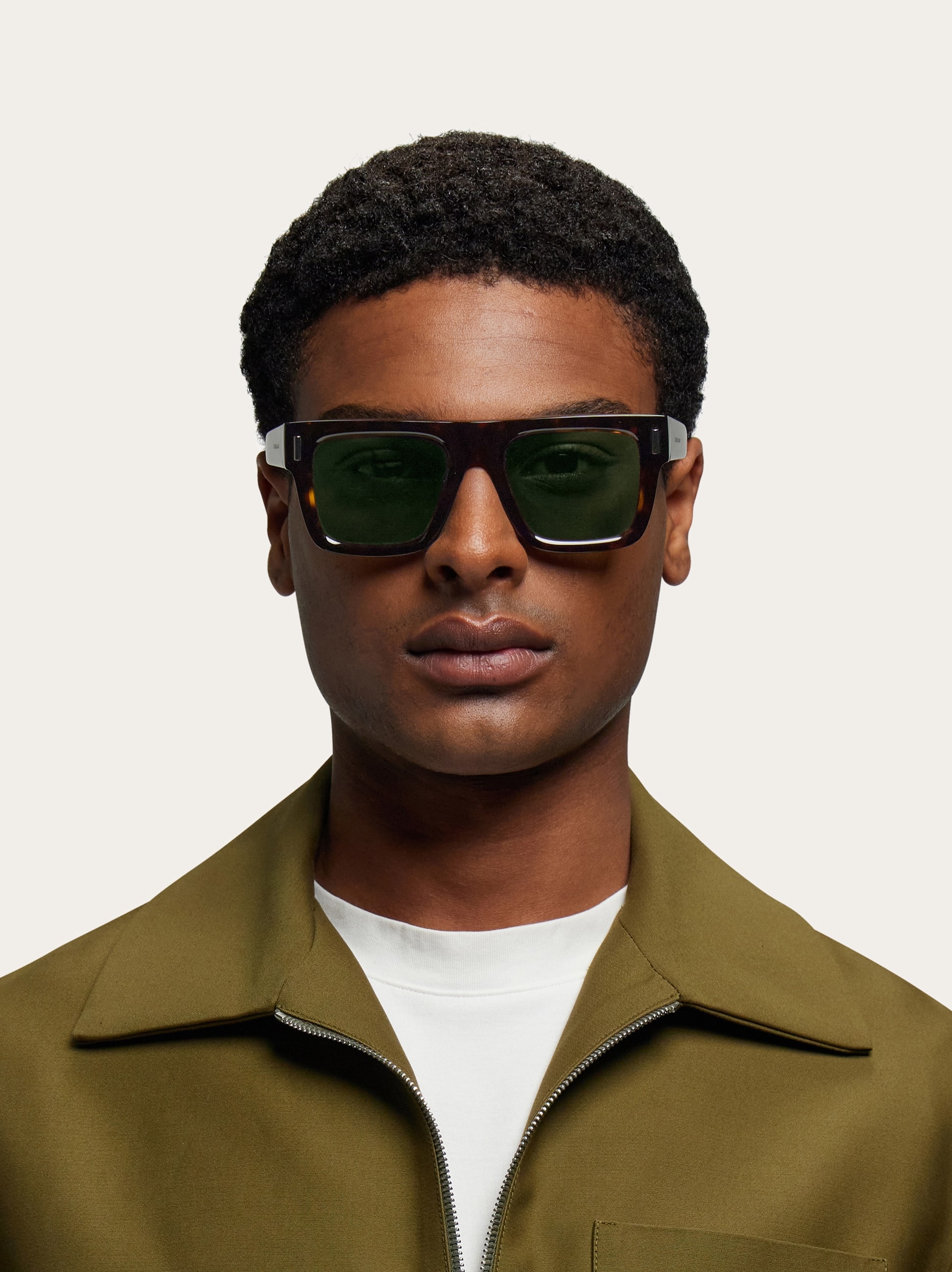 Ferragamo Herren Rechteckige Sonnenbrillen Braun 