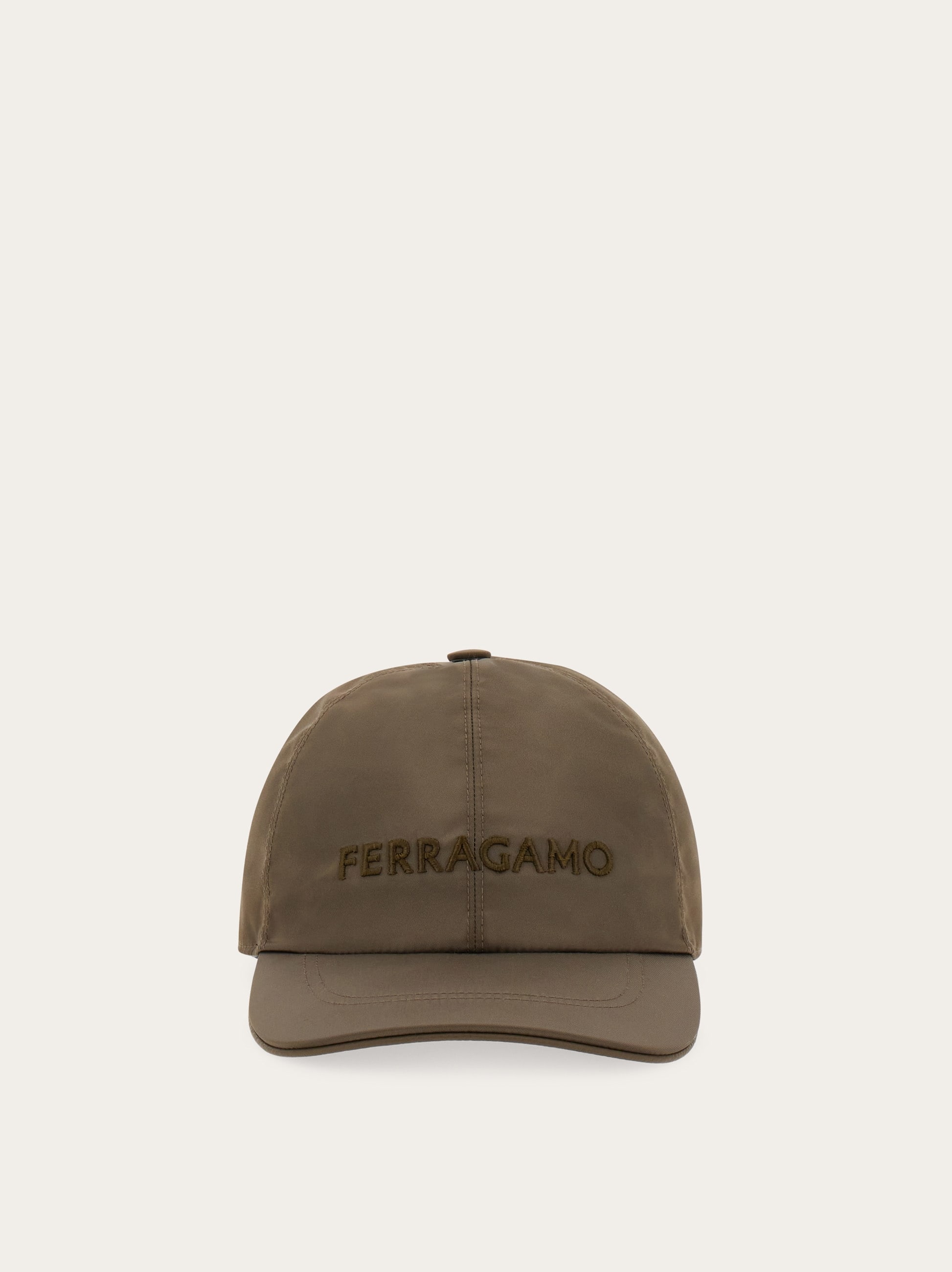 Ferragamo Uomo Cappellino con firma ricamata Grigio