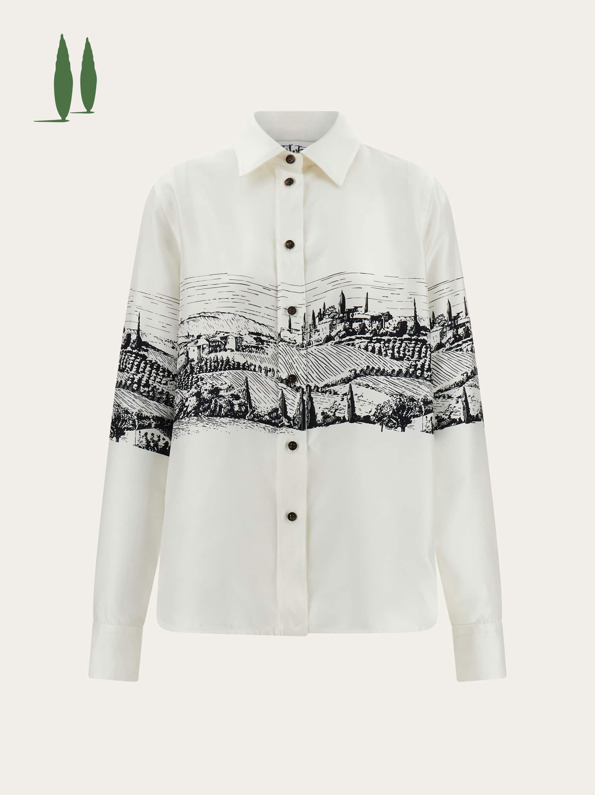 Ferragamo Donna Back to Earth - Camicia in seta Bianco