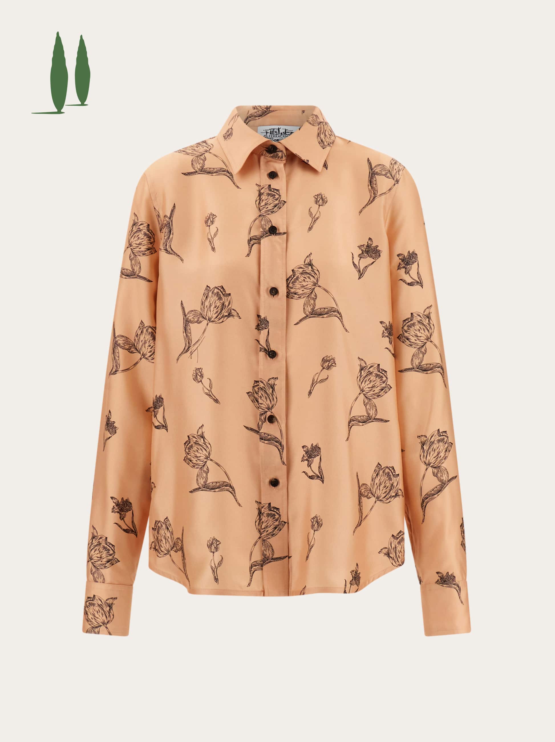 Ferragamo Donna Back to Earth - Camicia in seta Rosa