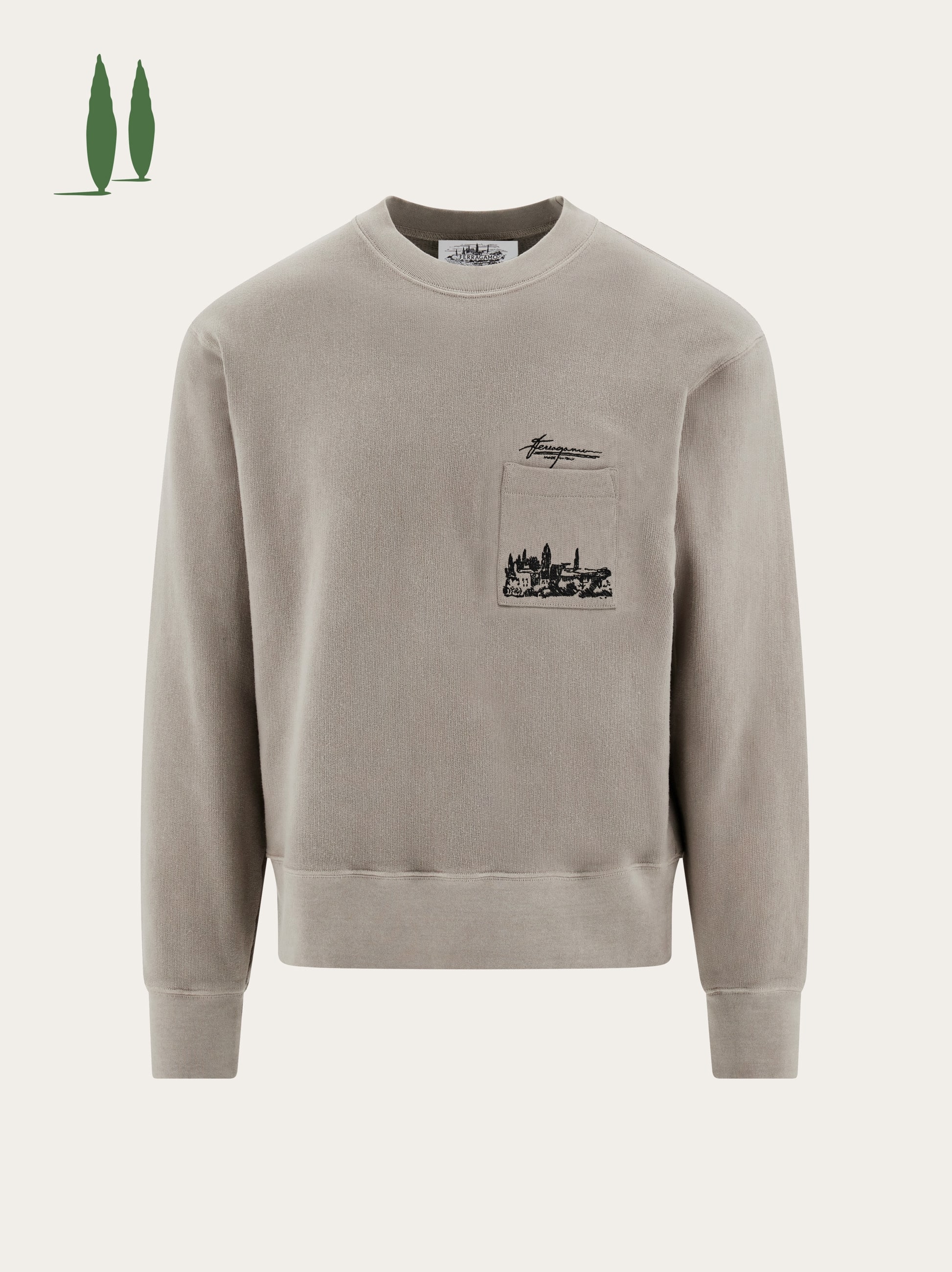 Ferragamo Uomo Back to Earth - Felpa stampa Tuscany Grigio