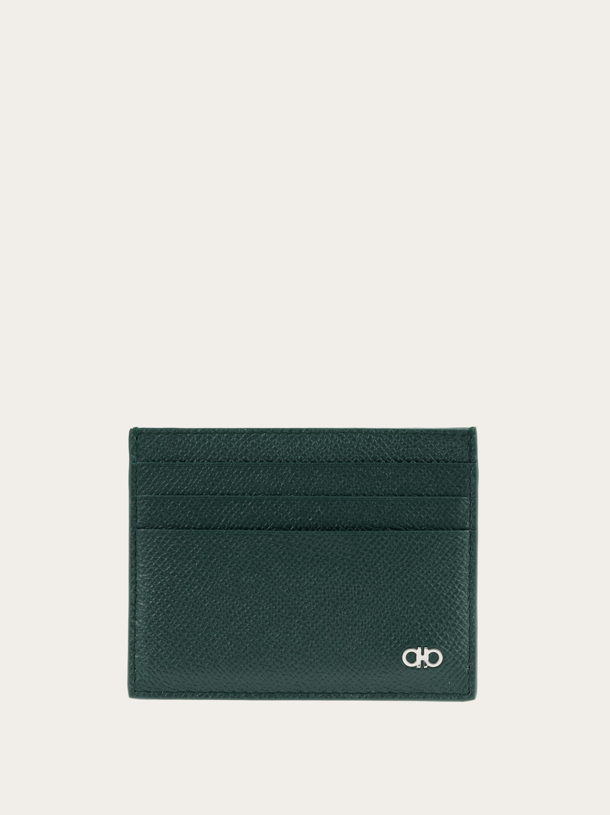 Ferragamo Gancini Credit Card Holder In Green