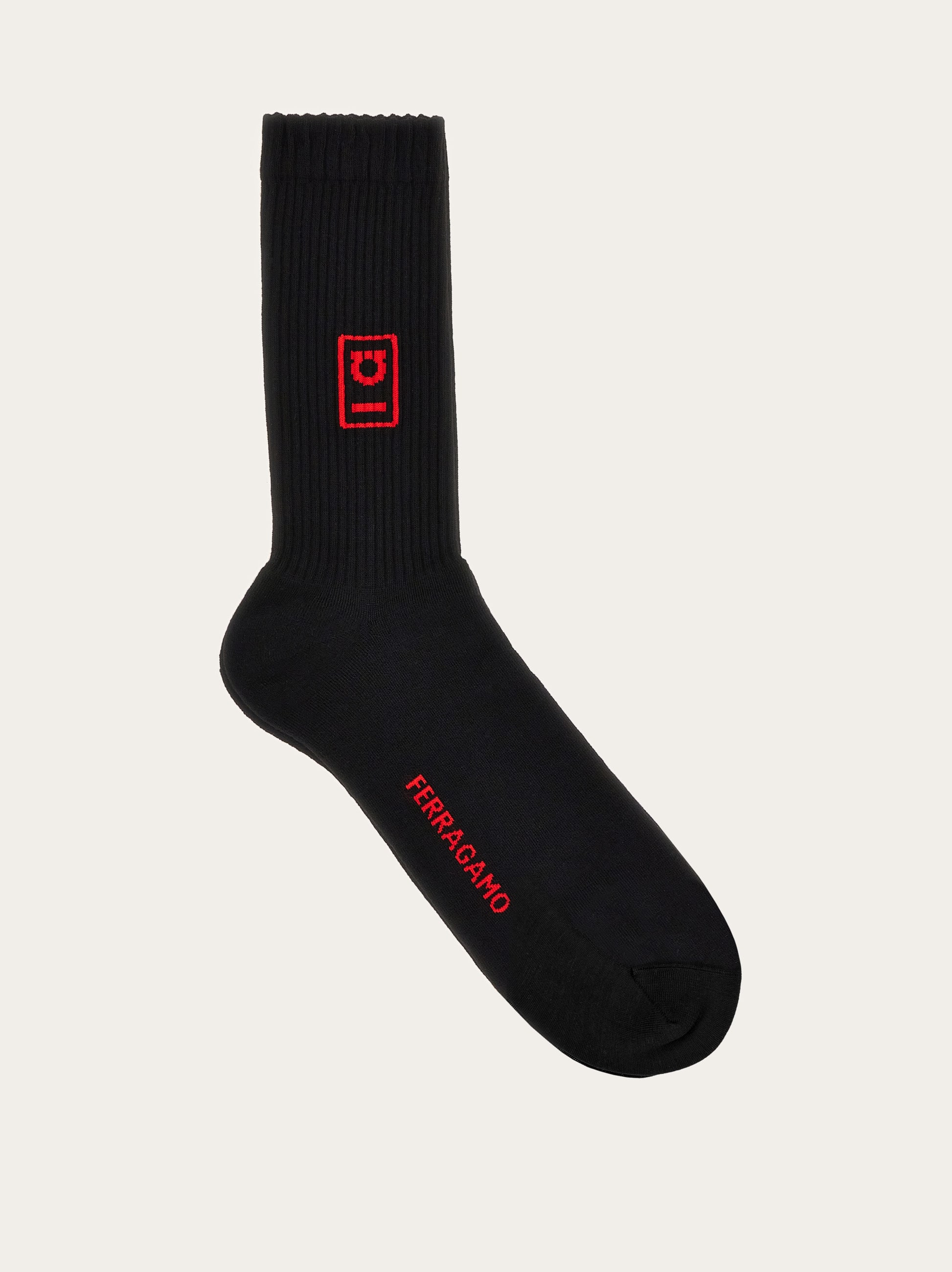 Ferragamo Hug Sports Socks In Black