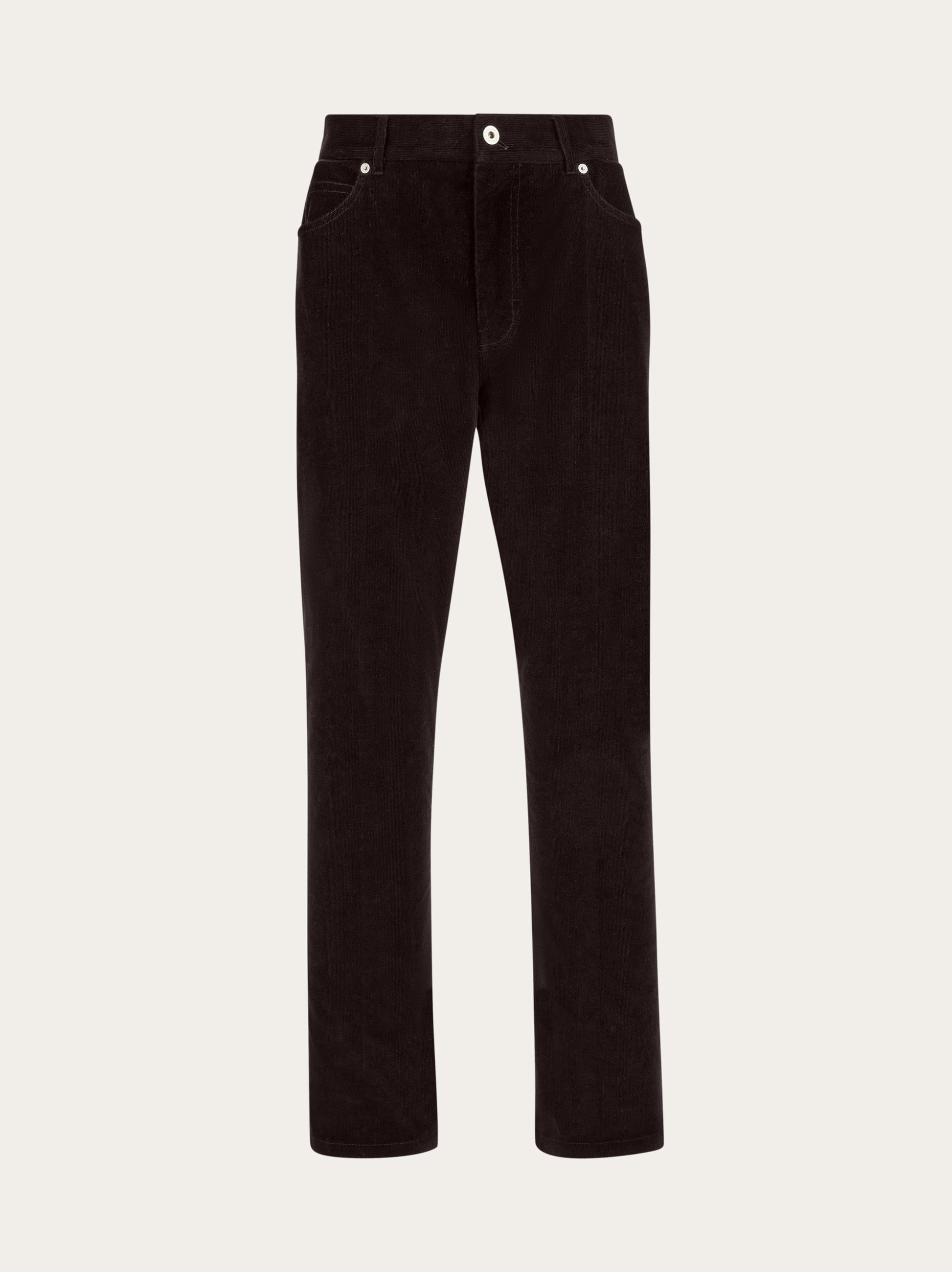 Ferragamo Corduroy Trousers In Black