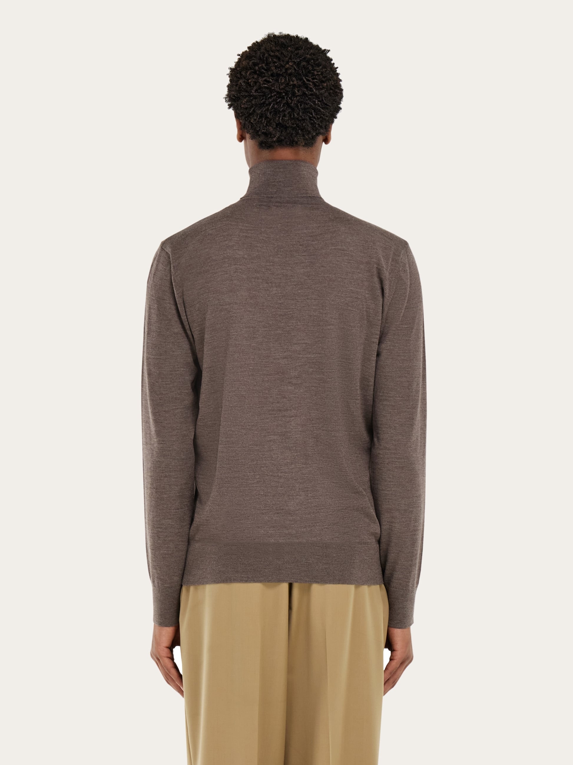  Ferragamo Men High Neck Pullover Brown 