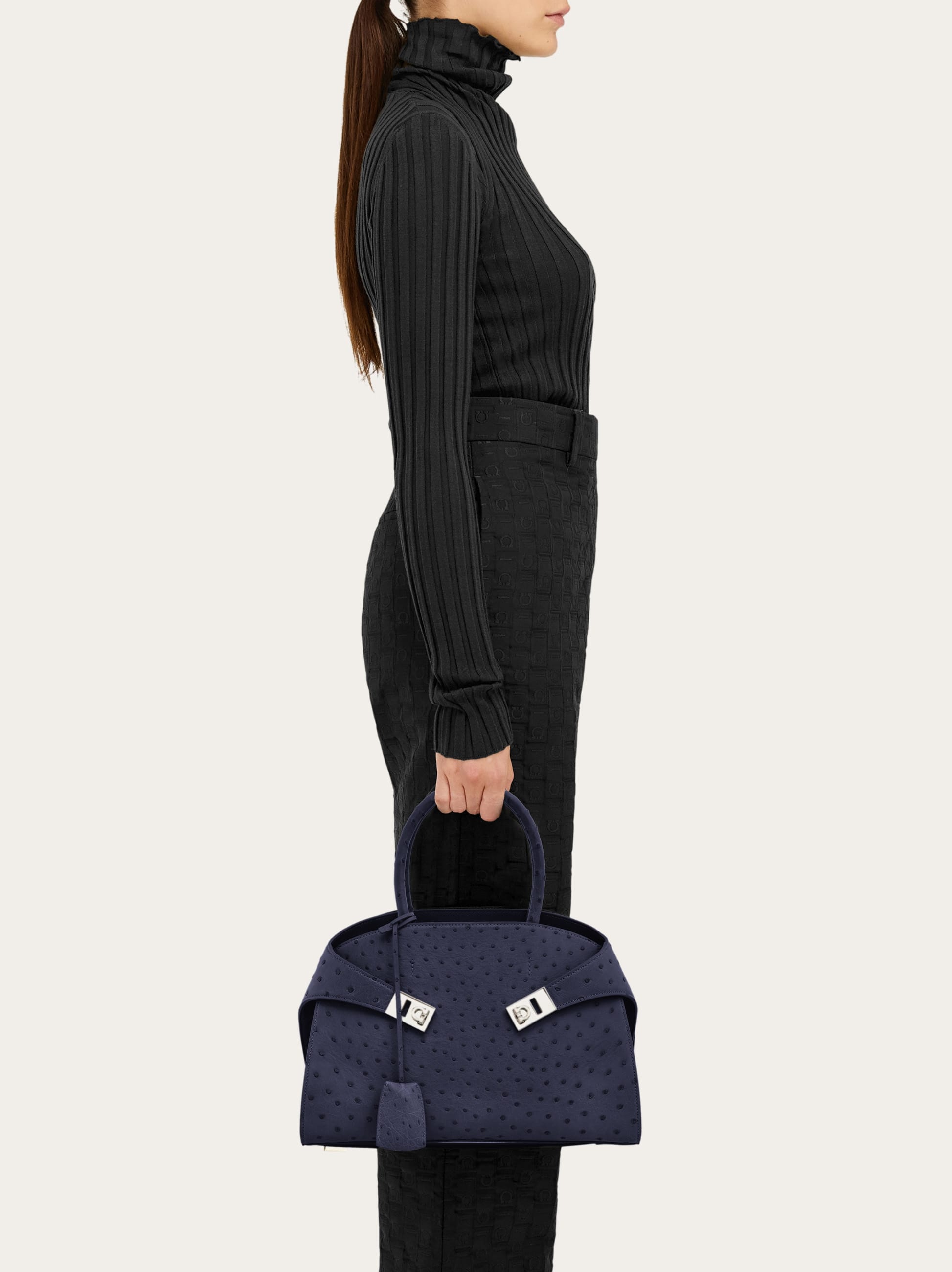 Ferragamo Hug Handbag (m) In Blue