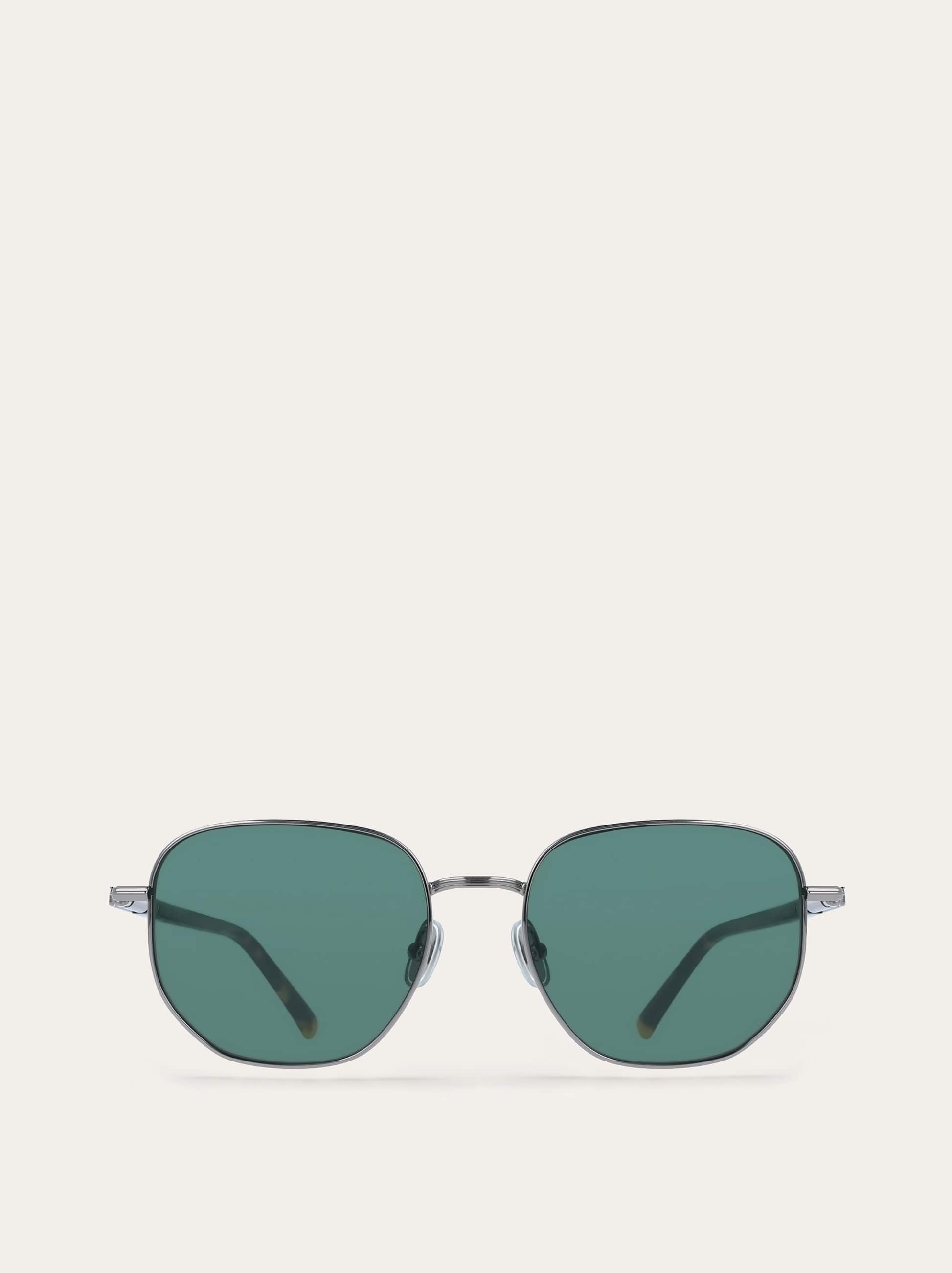 Ferragamo Uomo Occhiali da sole Rutenio Chiaro/verde