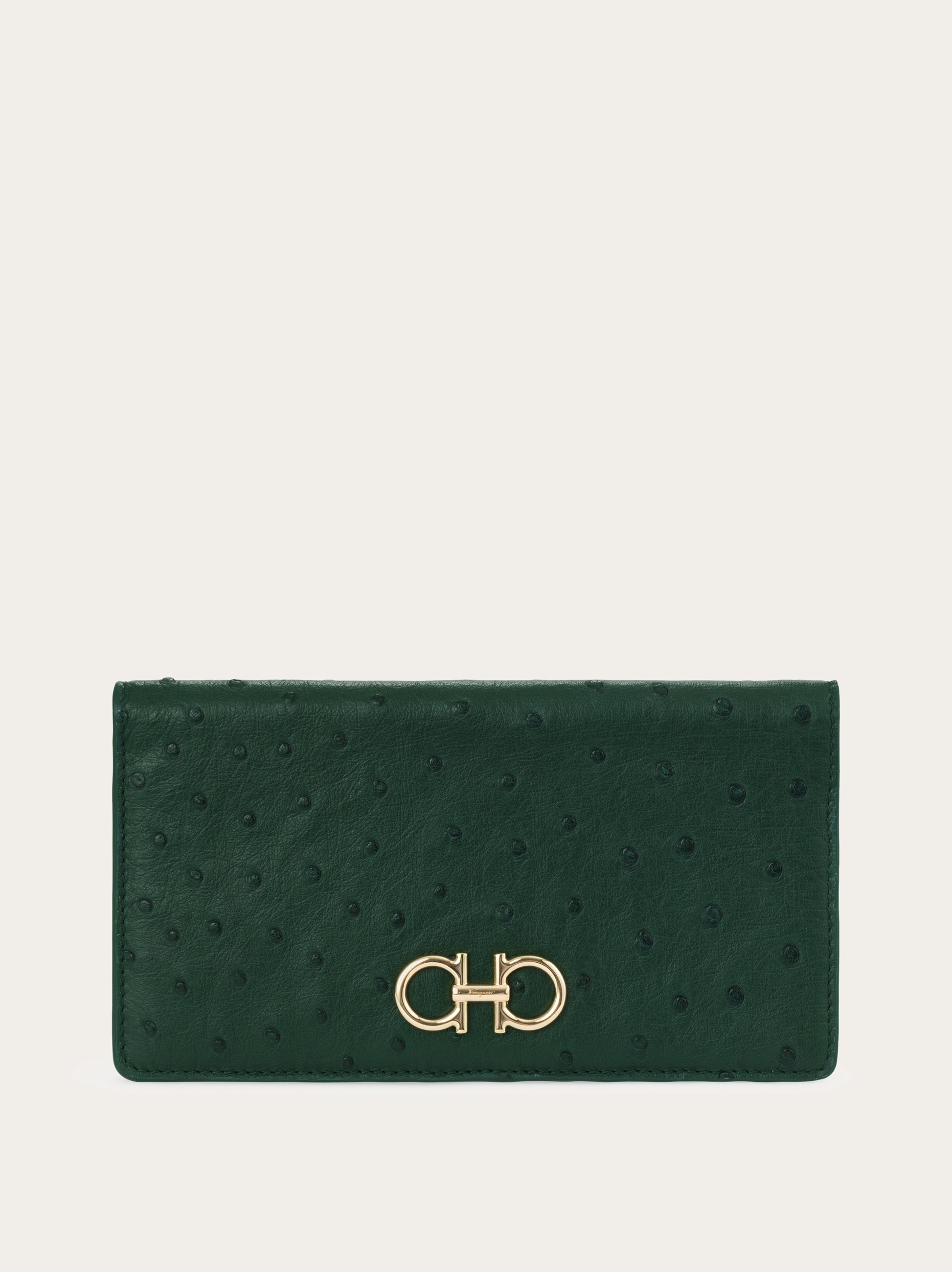 Ferragamo Gancini Continental Wallet In Green