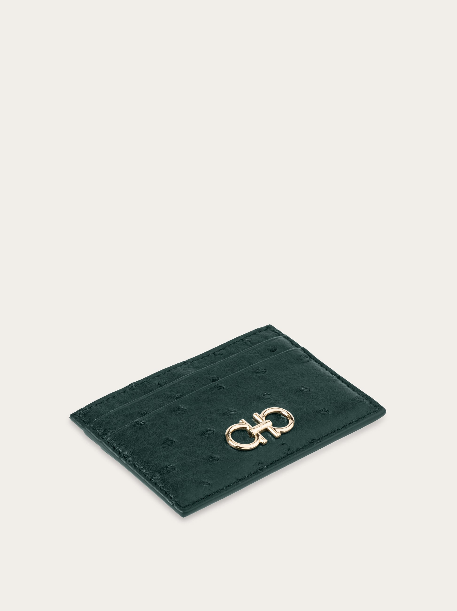 Ferragamo Gancini Card Holder In Green