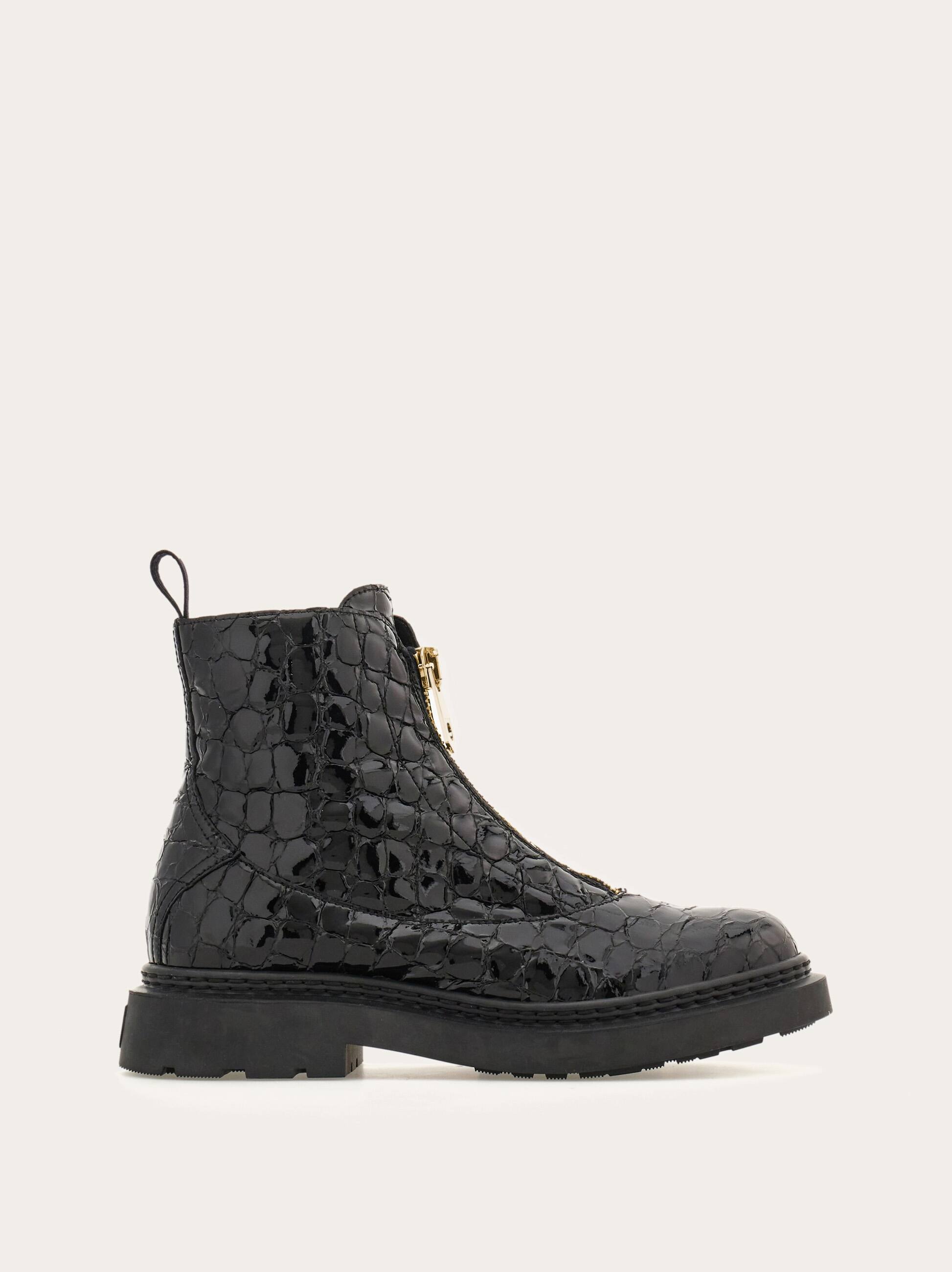 Ferragamo Donna Stivaletto con zip Nero Taglia 36