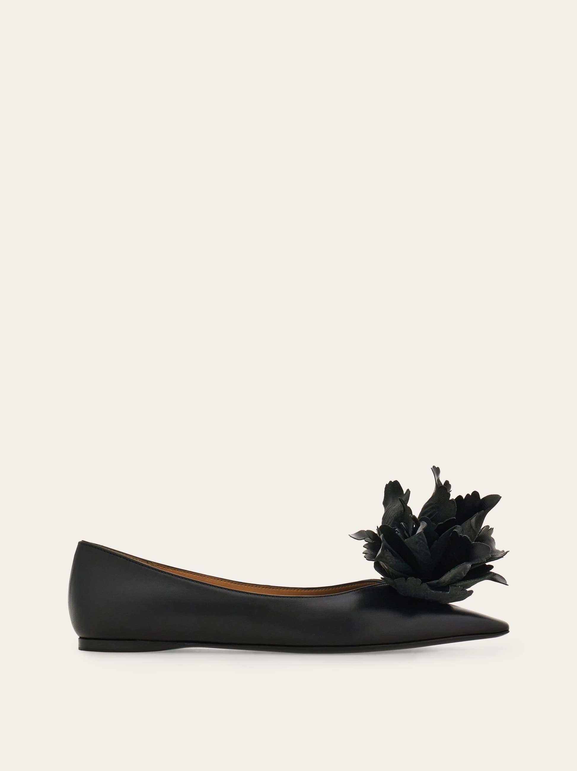 Ferragamo Donna Ballerina con fiore Nero Taglia 35.5