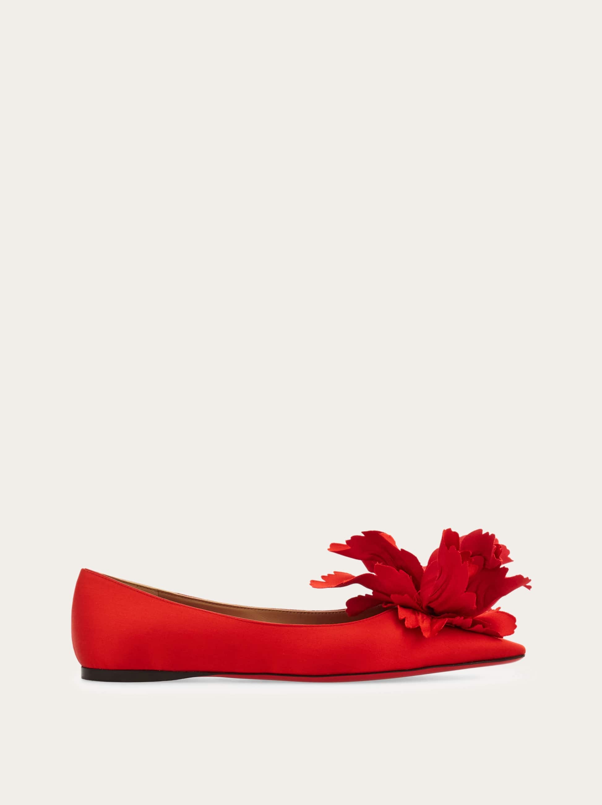 Ferragamo Donna Ballerina con fiore Rosso Taglia 36.5