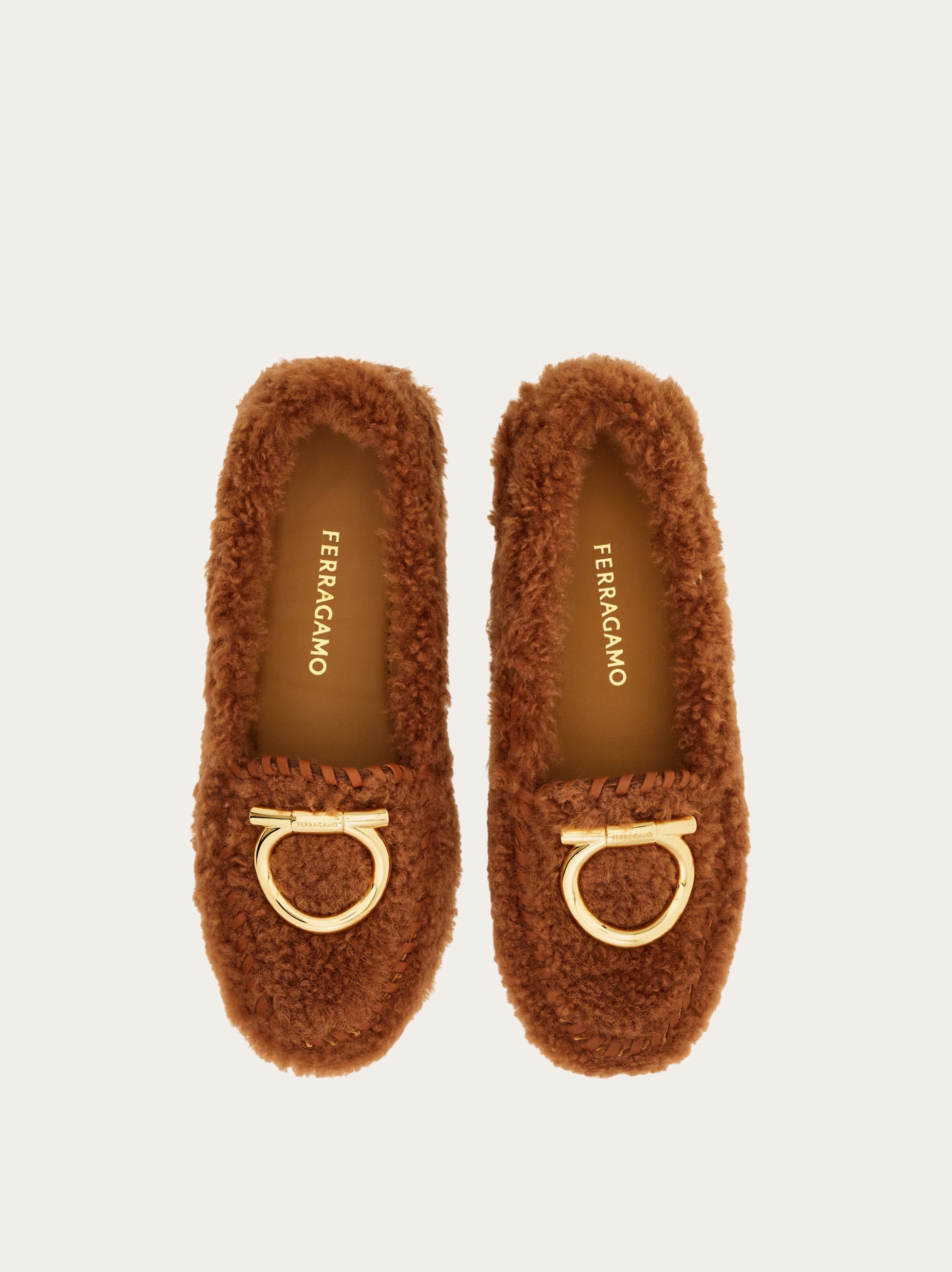  Ferragamo Damen Driver-mokassin Mit Gancini Braun Größe 36 