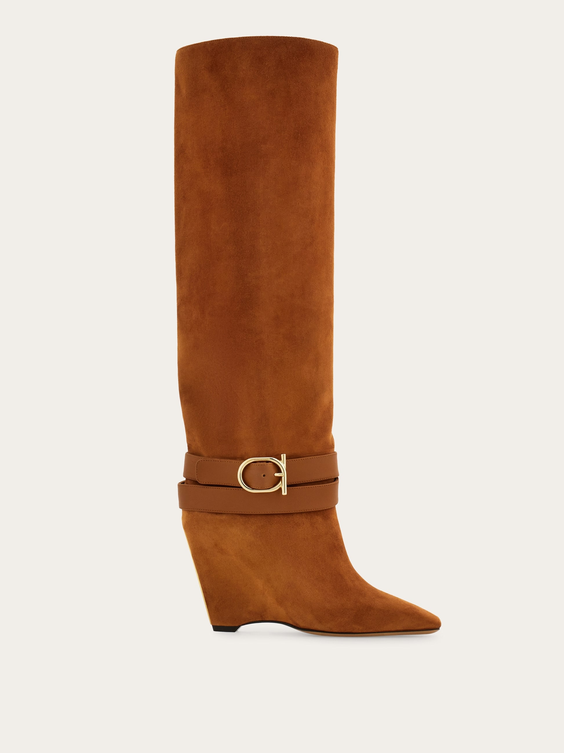 Ferragamo Donna Stivale con zeppa Beige Taglia 37