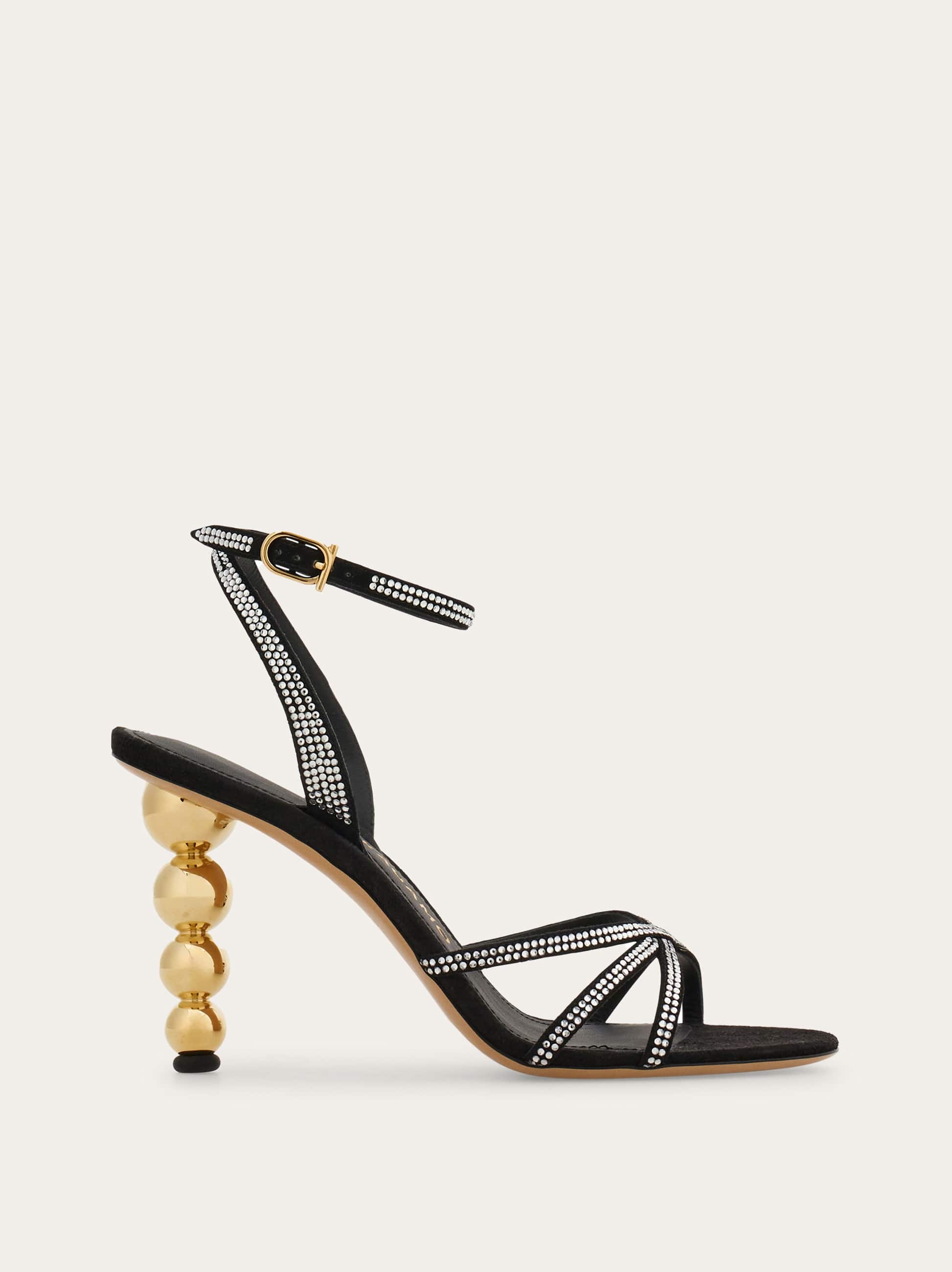 Ferragamo Bauble Heel Sandal In Black