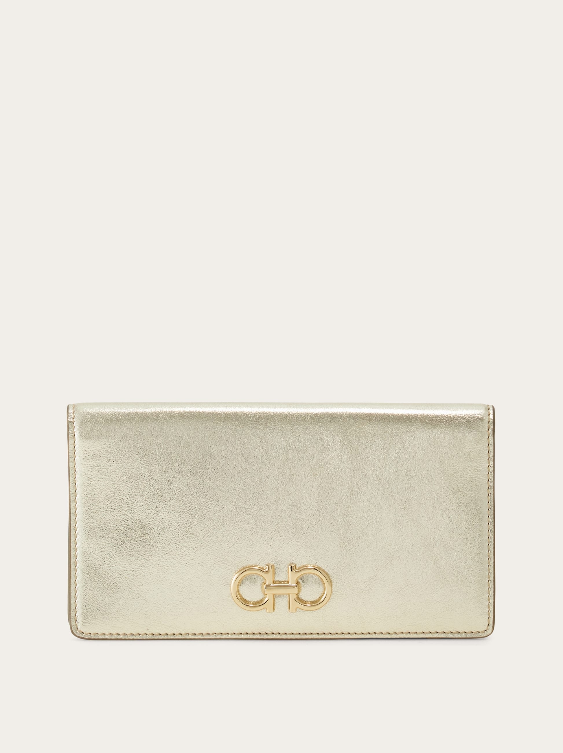 Ferragamo Gancini Continental Wallet In Neutral