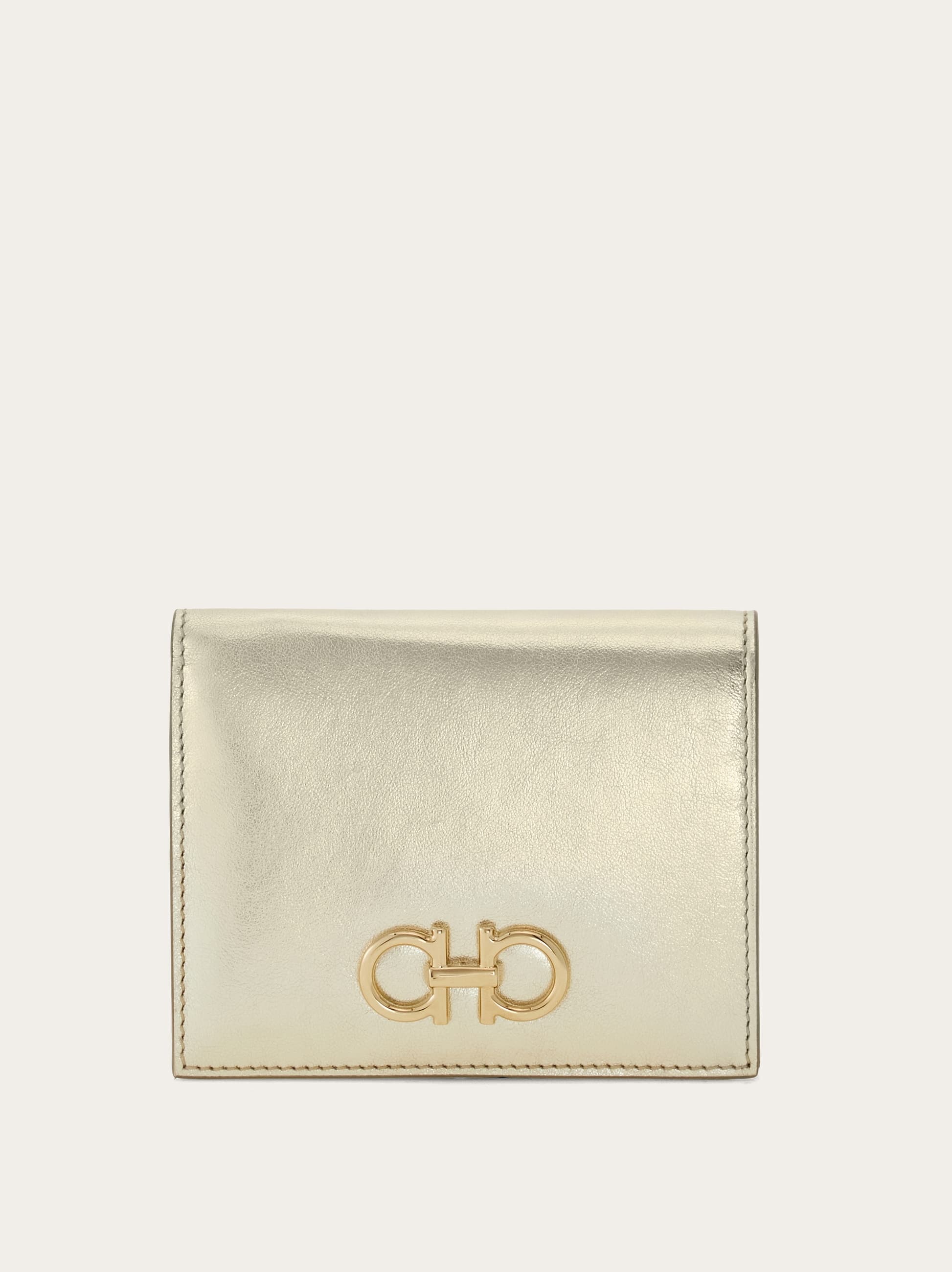 Ferragamo Gancini Compact Wallet In Neutral