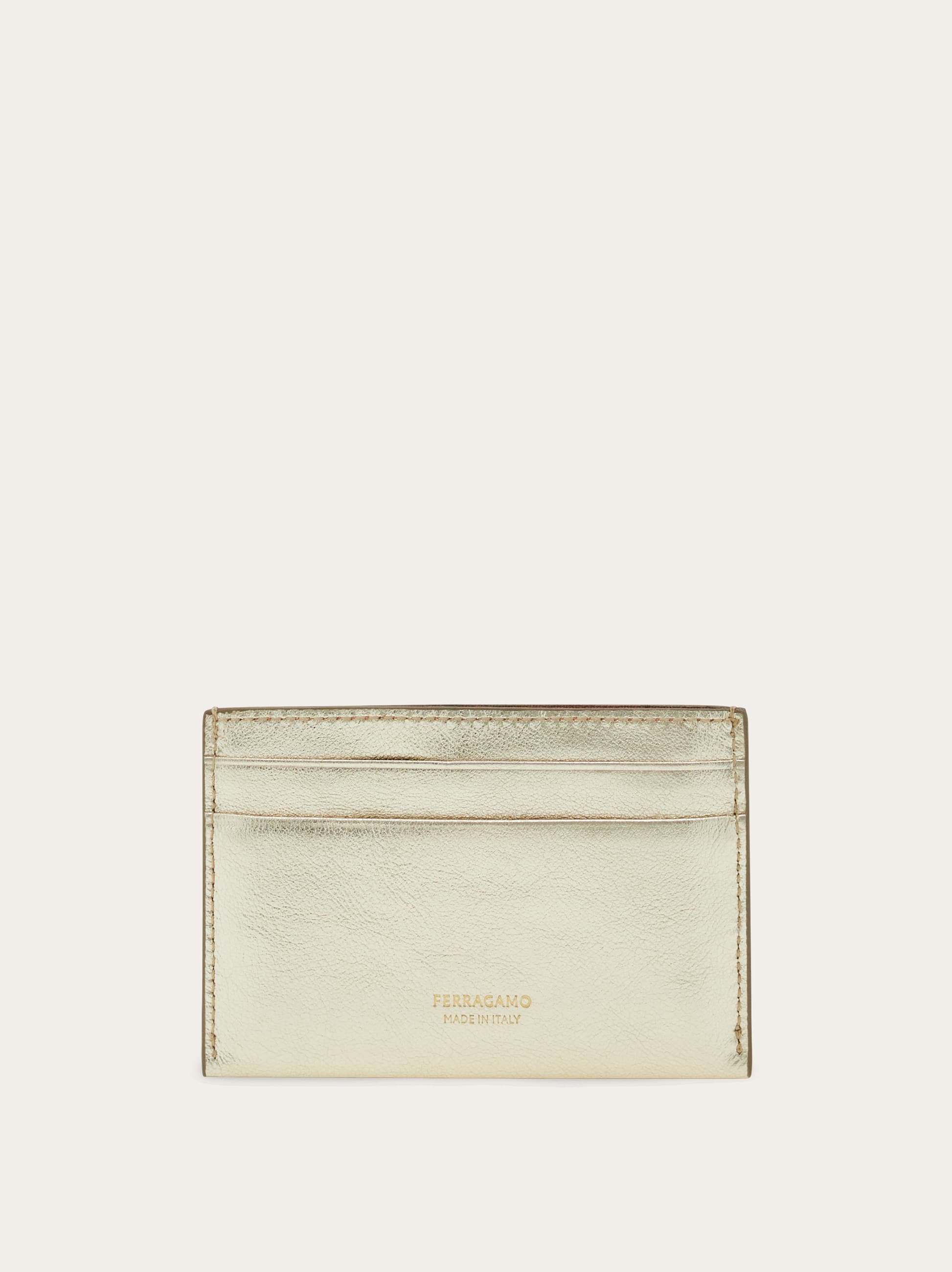  Ferragamo Damen Gancini Kreditkartenetui Gold 