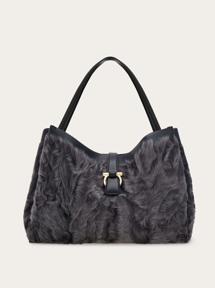 Ferragamo Tote Bag (l) In Gray
