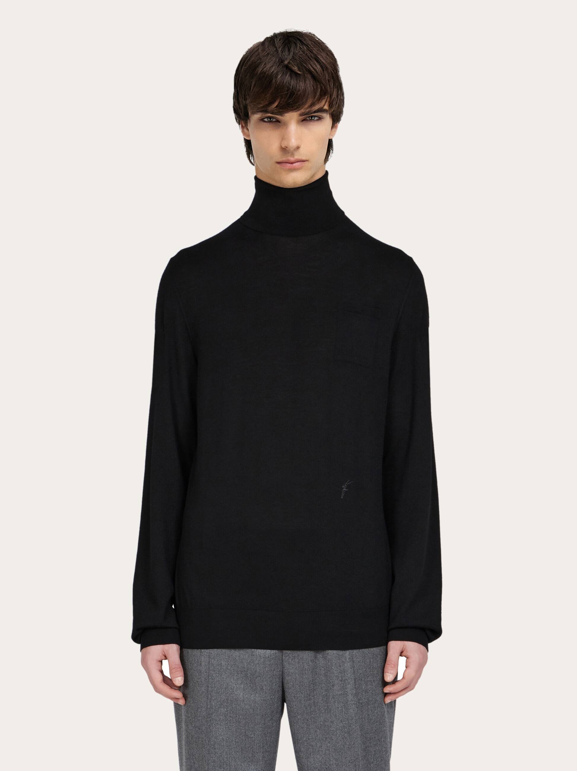  Ferragamo Men Turtleneck Black 