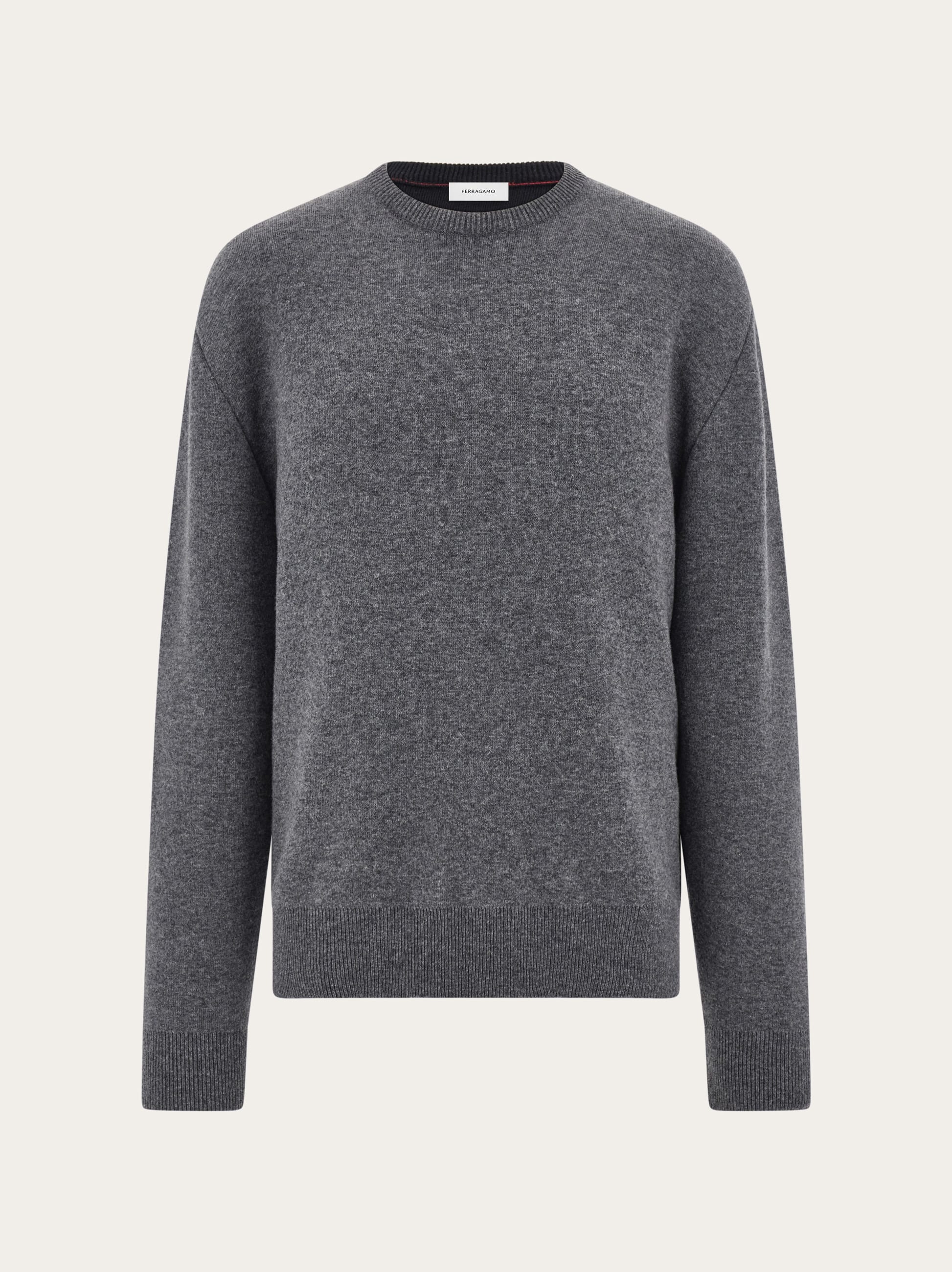 Ferragamo Cashmere Blend Pullover In Gray