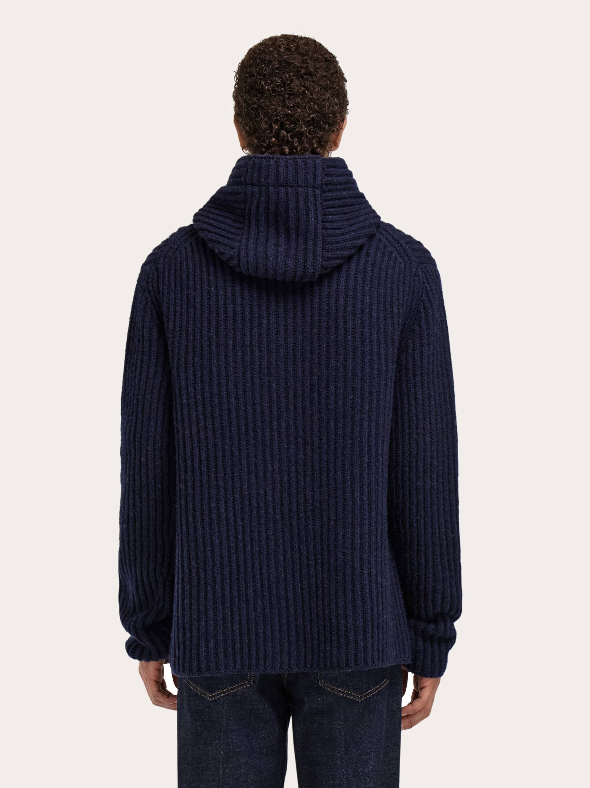  Ferragamo Herren Dufflecoat Aus Wolle Blau 