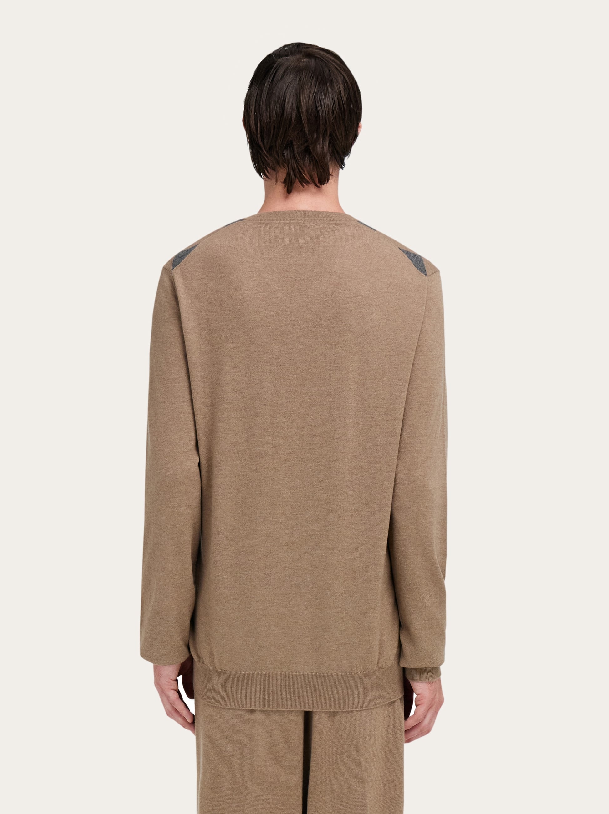  Ferragamo Herren Pullover Mit V-ausschnitt Beige 