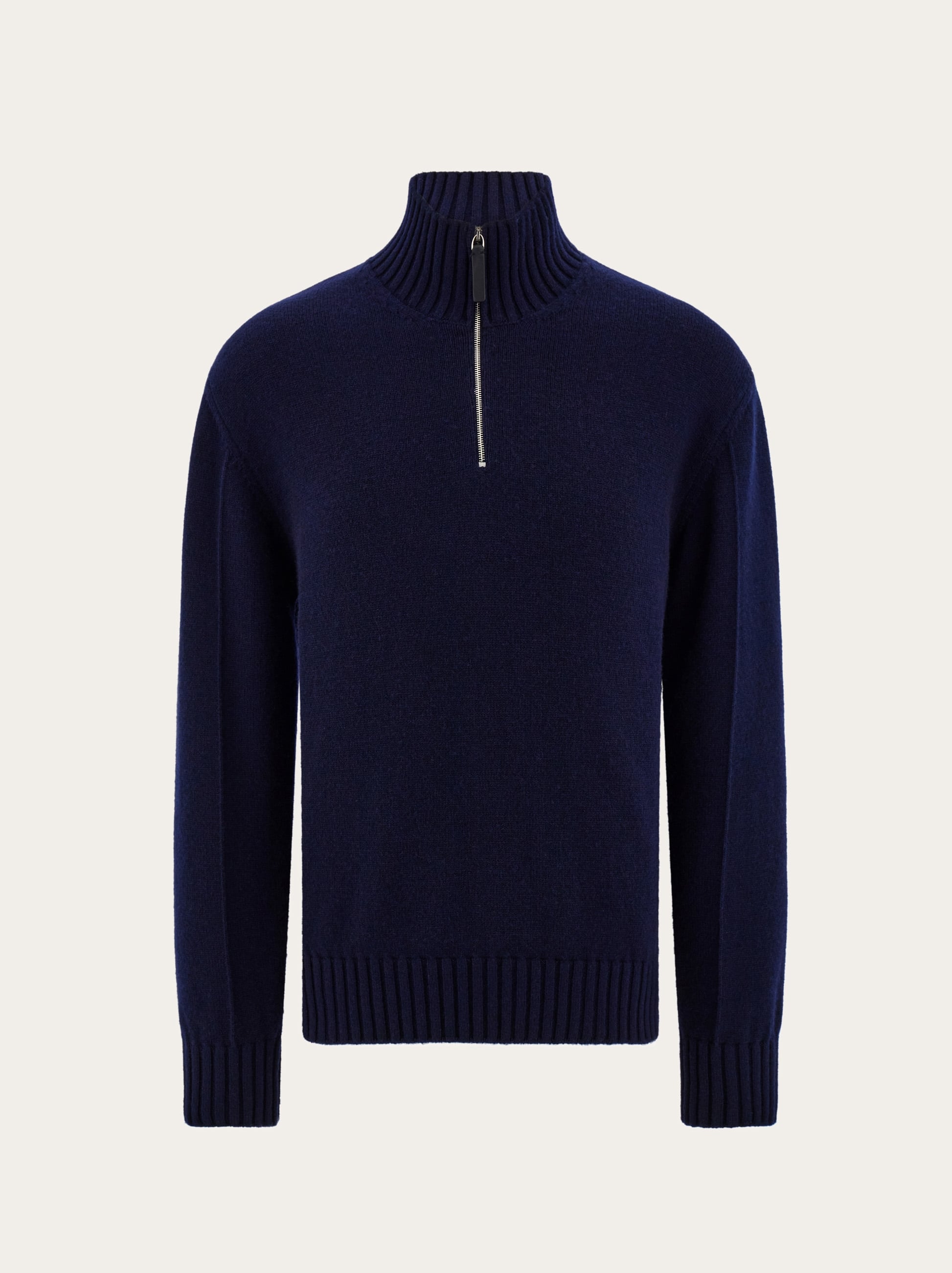 Ferragamo High Neck Cashmere Pullover In Blue